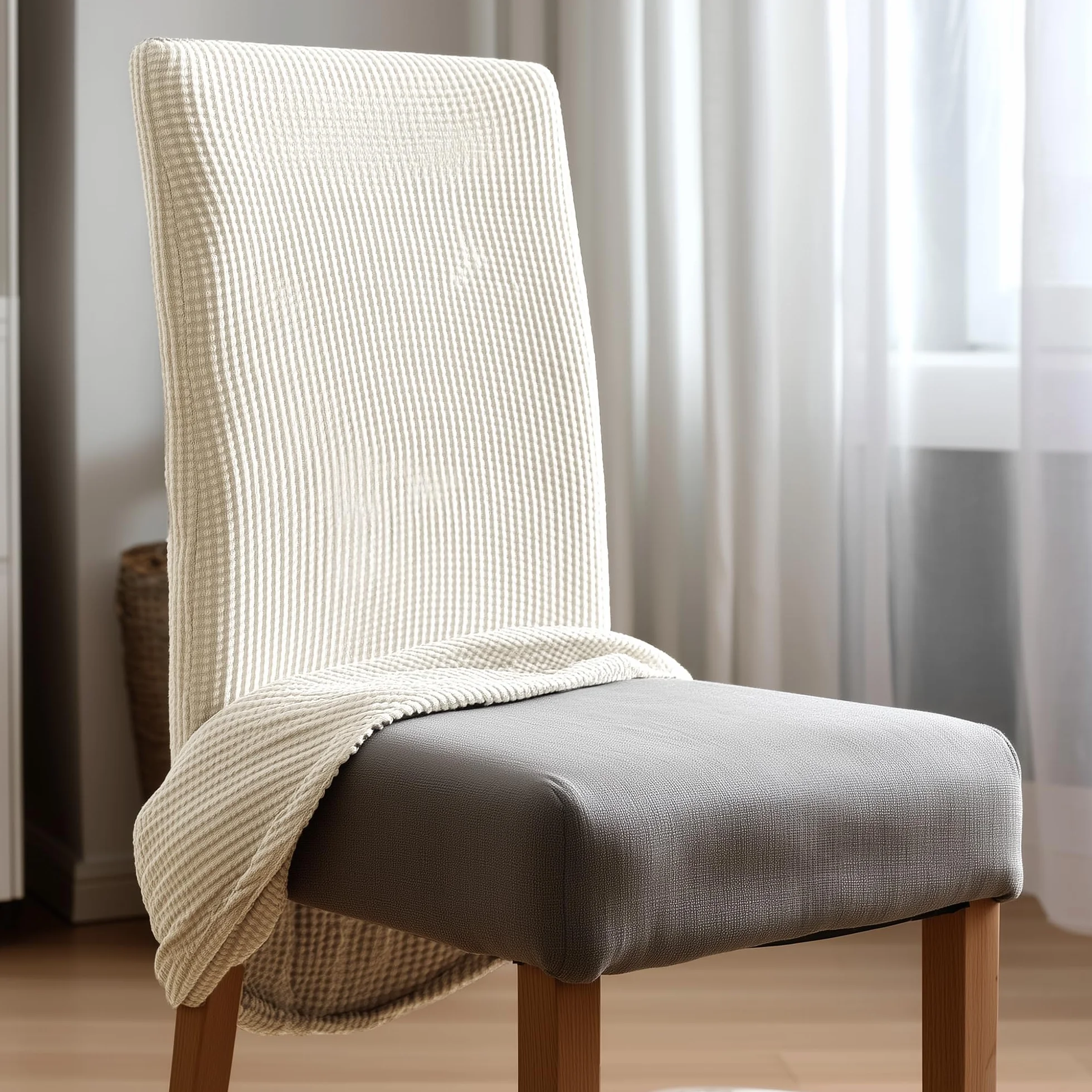 Deconovo pokrowce na krzesła białe 45x45x60 cm 6 szt zmywalne