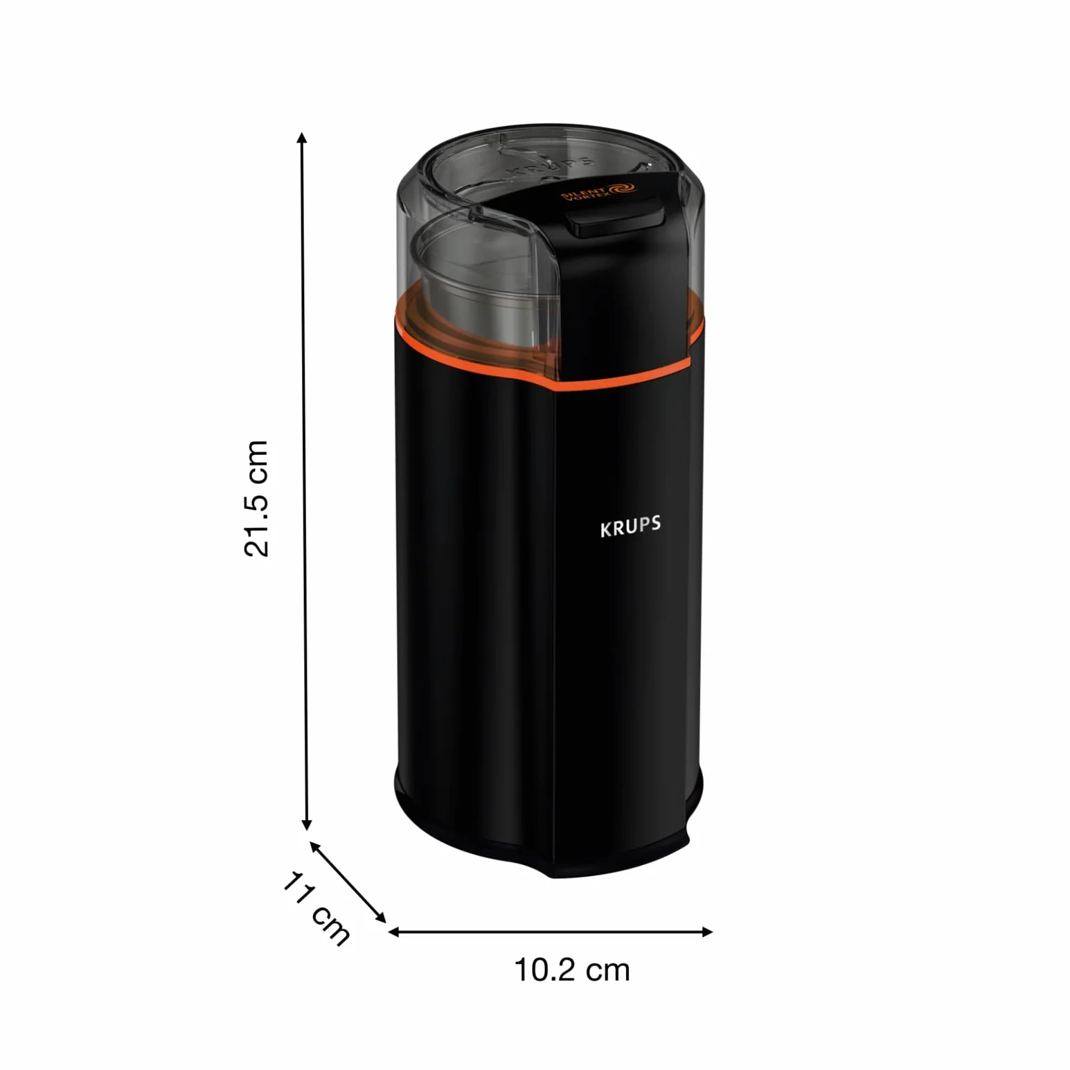 Krups Elektryczny młynek do kawy, ostrze ze stali nierdzewnej, 175 W, czarny GX332810