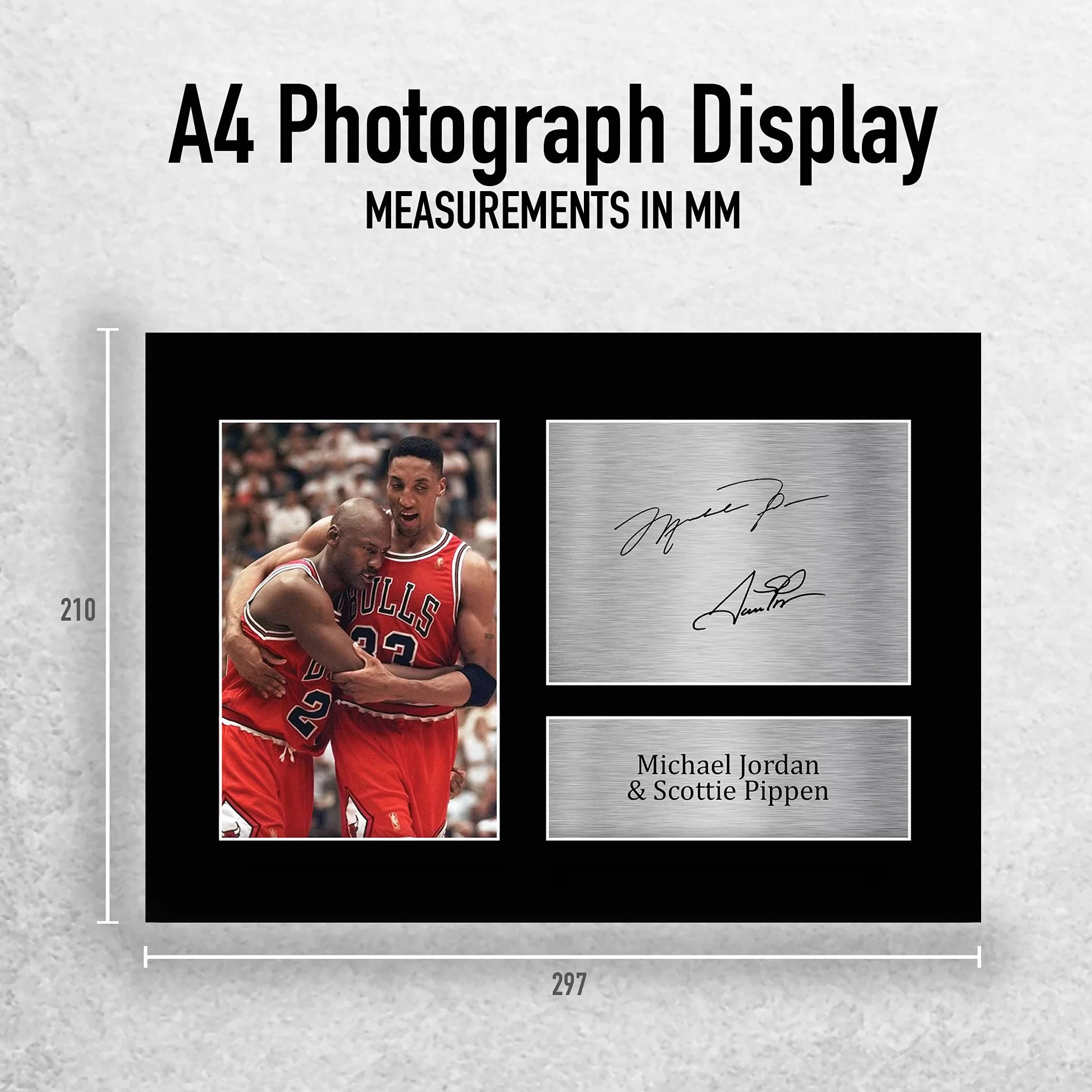A4 Michael Jordan & Scottie Pippen Chicago Bulls Drukowane Podpisane Zdjęcie Z Autografem Pamiątka Koszykarska