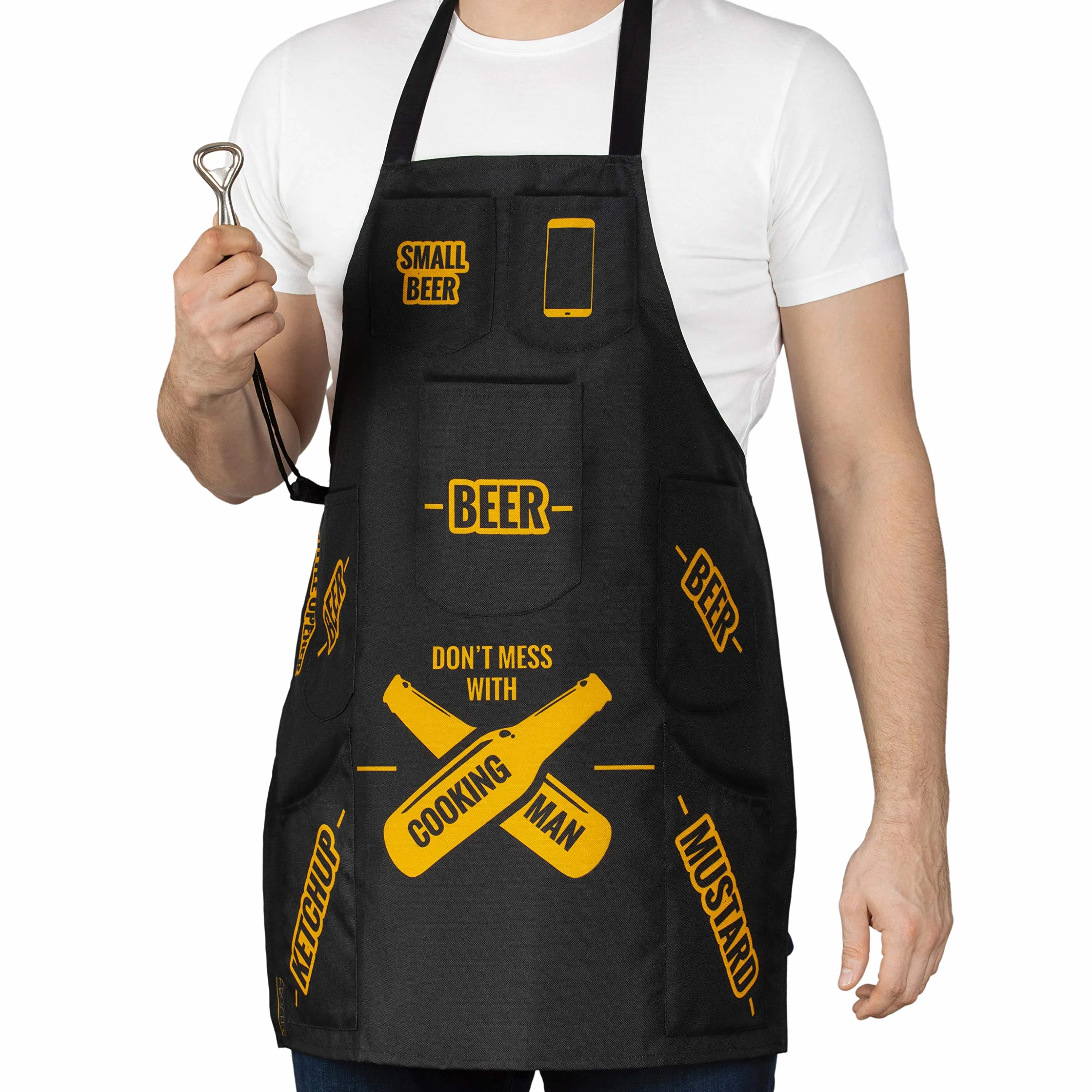 Froster Fartuch Męski BBQ 7 Kieszeni Otwieracz do Piwa