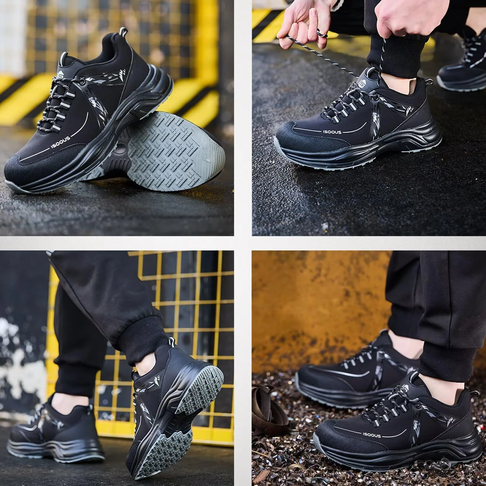 Buty ochronne Mężczyźni Kobiety Buty Robocze Antypoślizgowe Wygodne Obuwie Robocze Ze Stalowymi Noskami Lekkie