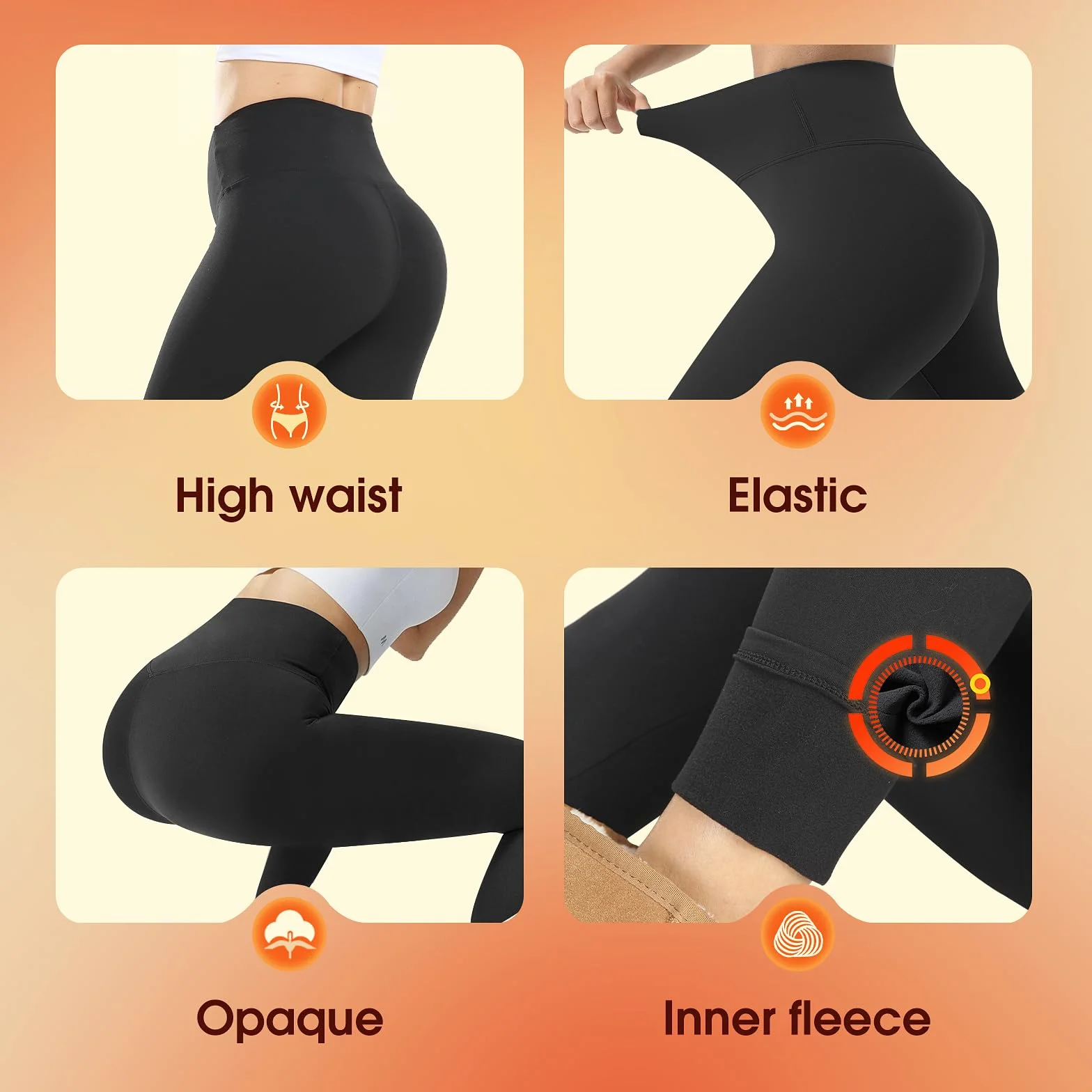 Thermal Leggings damskie z podszewką z polaru - zimowe grube legginsy dla kobiet Spodnie do jogi z wysokim stanem
