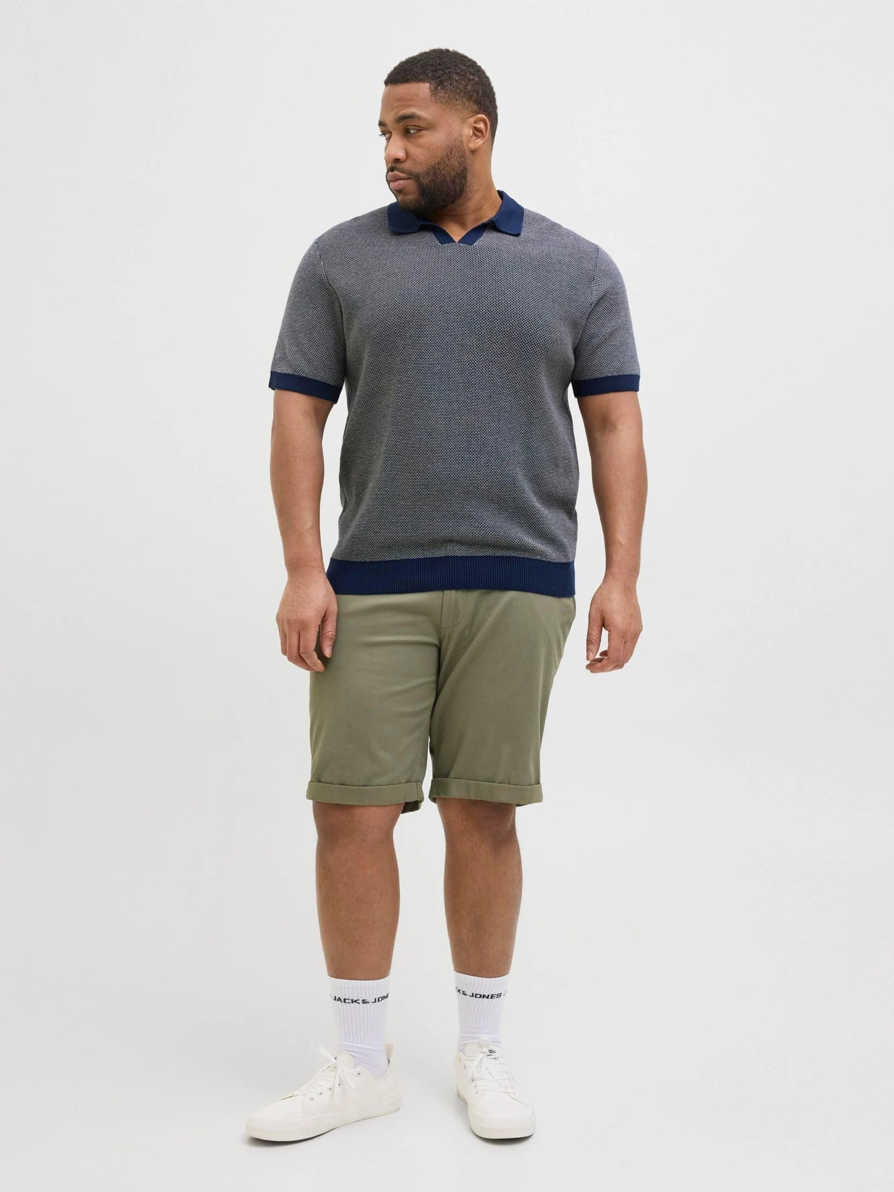 JACK & JONES Jprcceaston Knit Split Neck Ss Pls męskie, Naval Academy, 3XL