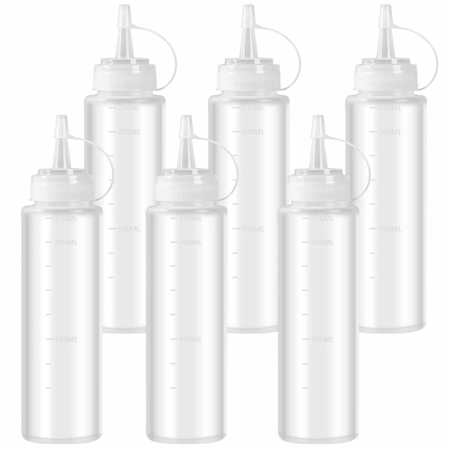 Butelka do Tłoczenia 240 ml Plastikowa z Kapturem Zestaw 6 sztuk