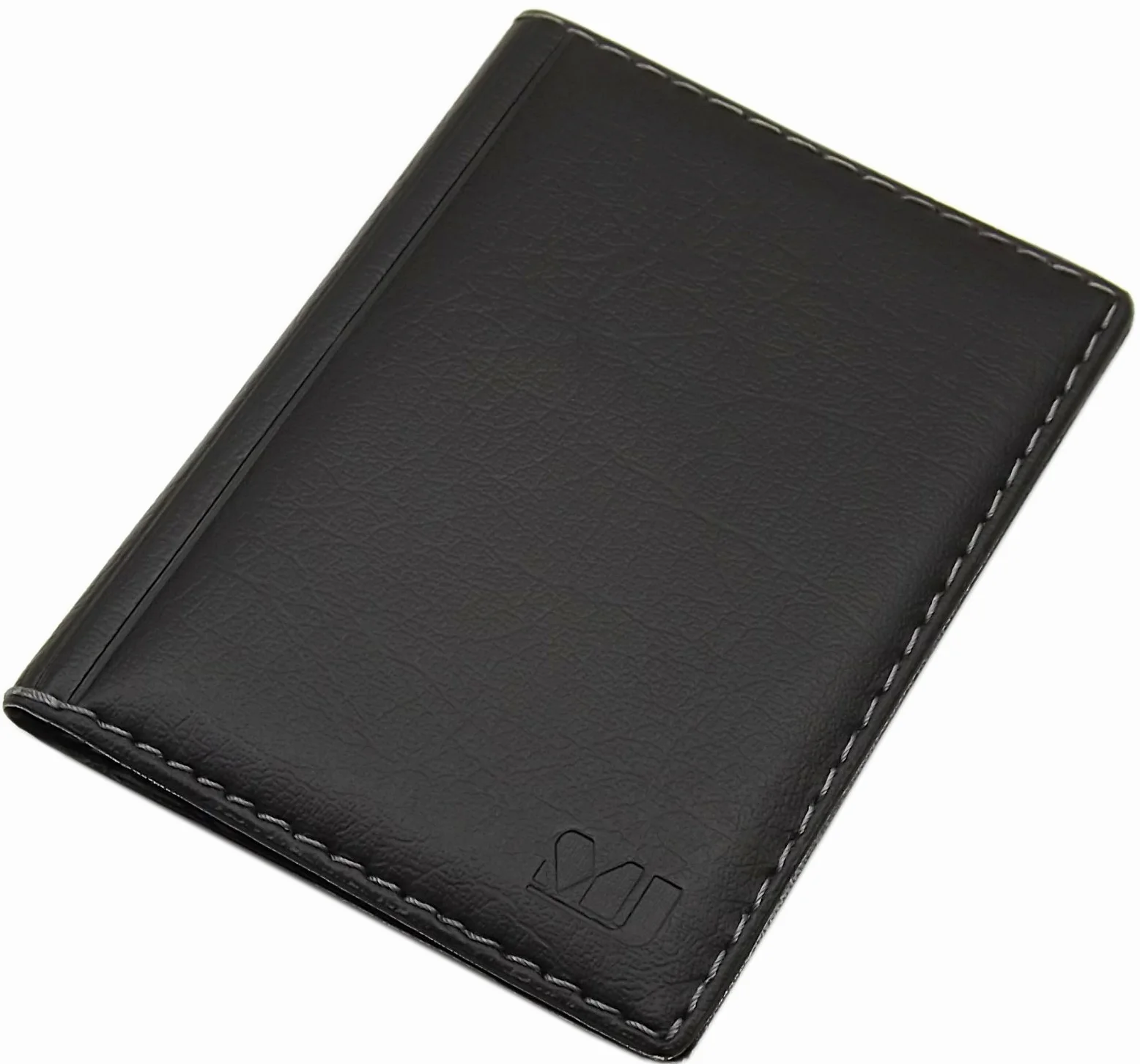 myledershop Eleganckie etui na dowód osobisty / etui na karty kredytowe z kontrastowym szwem, 4 przegródki, MJ-Design Germany Made in EU, Wzór 3 / czarny, Einheitsgröße, Kieszeń na dowód osobisty