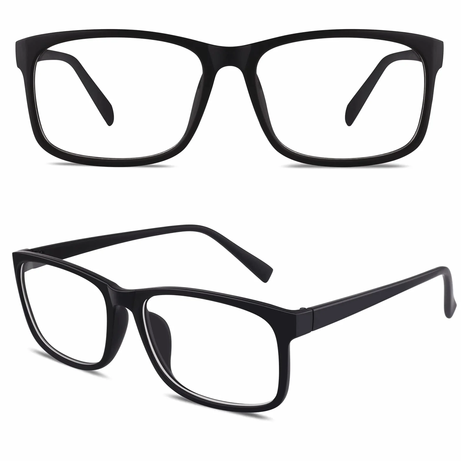 CGID CN12 Nerd Oprawki do okularów, bardzo wąskie, okulary prostokątne, przezroczyste
