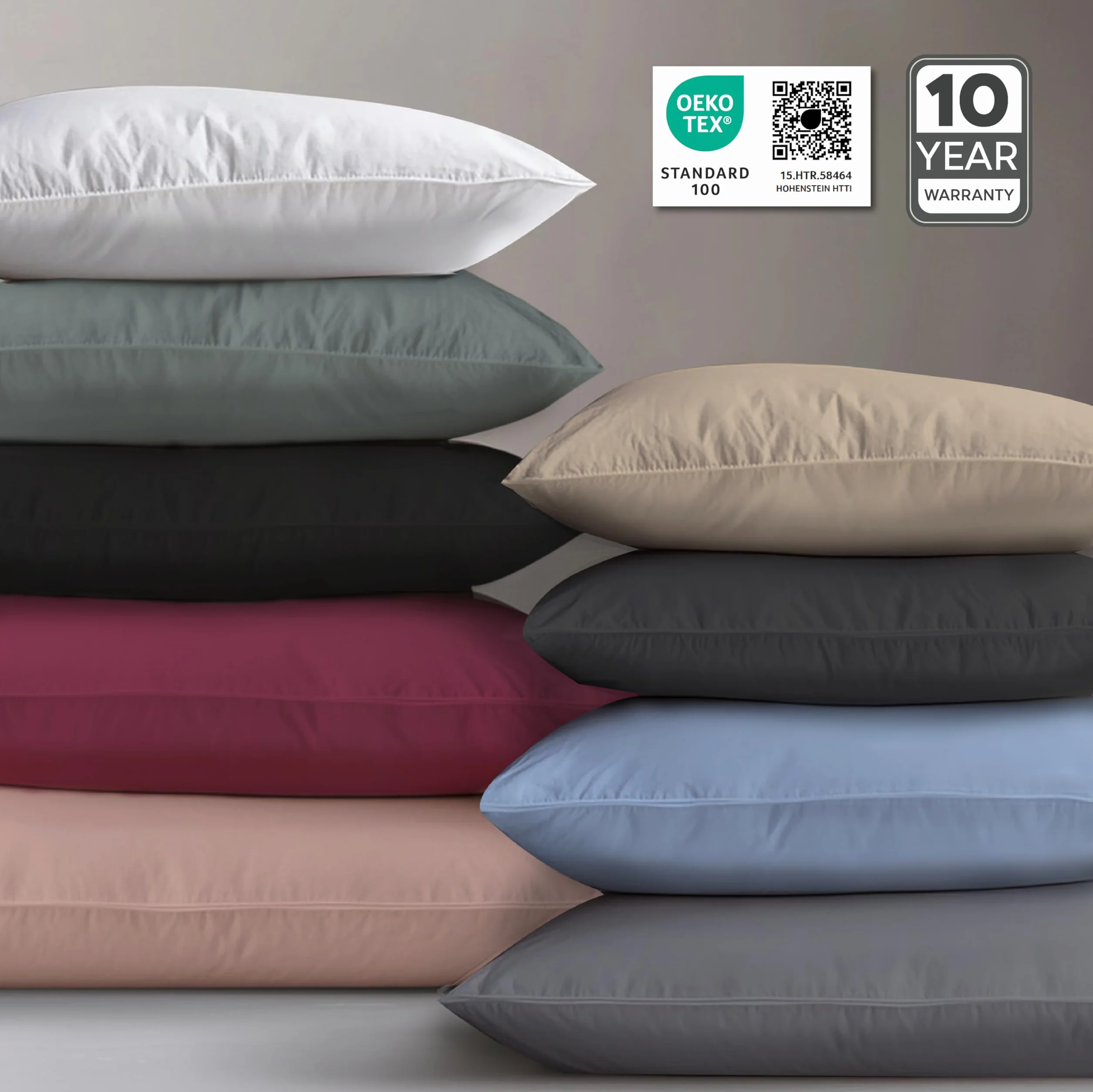 Poszewka na poduszkę Twinzen® 30x30 cm (zestaw 2 szt.) - 100% bawełna Jersey 150 GSM - Czarna - Poszewka na poduszkę 30x30 cm - Poszewka na poduszkę z zamkiem błyskawicznym - Certyfikat Oeko-Tex