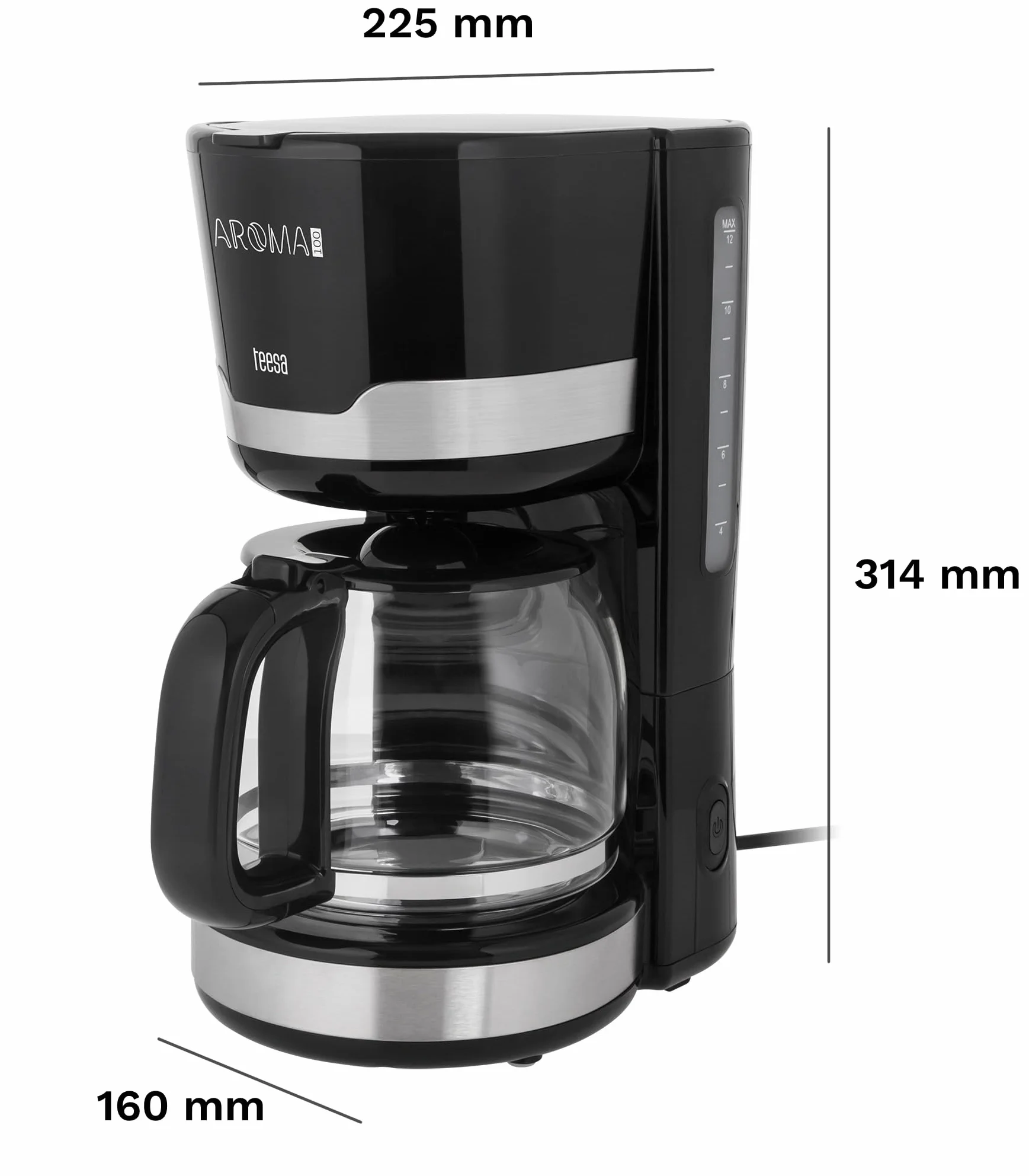 Teesa Ekspres do Kawy Przelewowy AROMA100 1,5L 1000W TSA4006