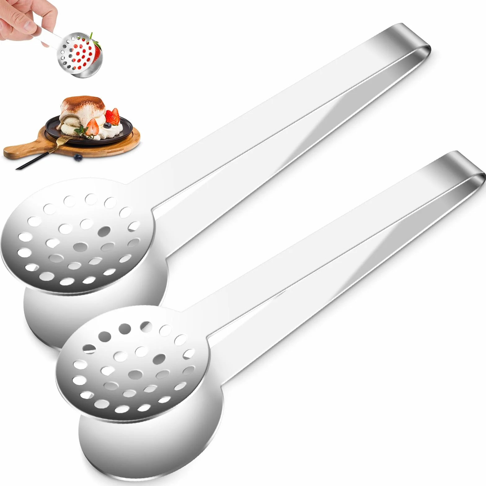 2 szczypce do torebek herbaty ze stali nierdzewnej, 15,5 cm, zacisk dociskowy do torebek herbaty i herbaty sypkiej, szczypce do zaparzaczy, do torebek herbaty, szczypce odporne na wysokie temperatury