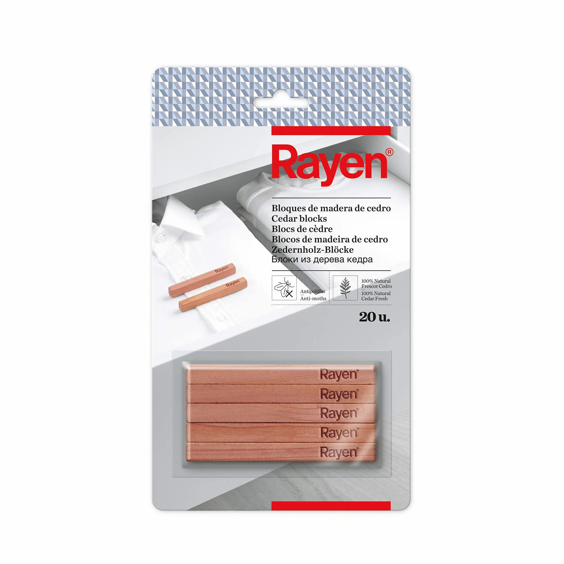 Rayen Drewno cedrowe ochrona przed molami 10x1x1 (20 sztuk)