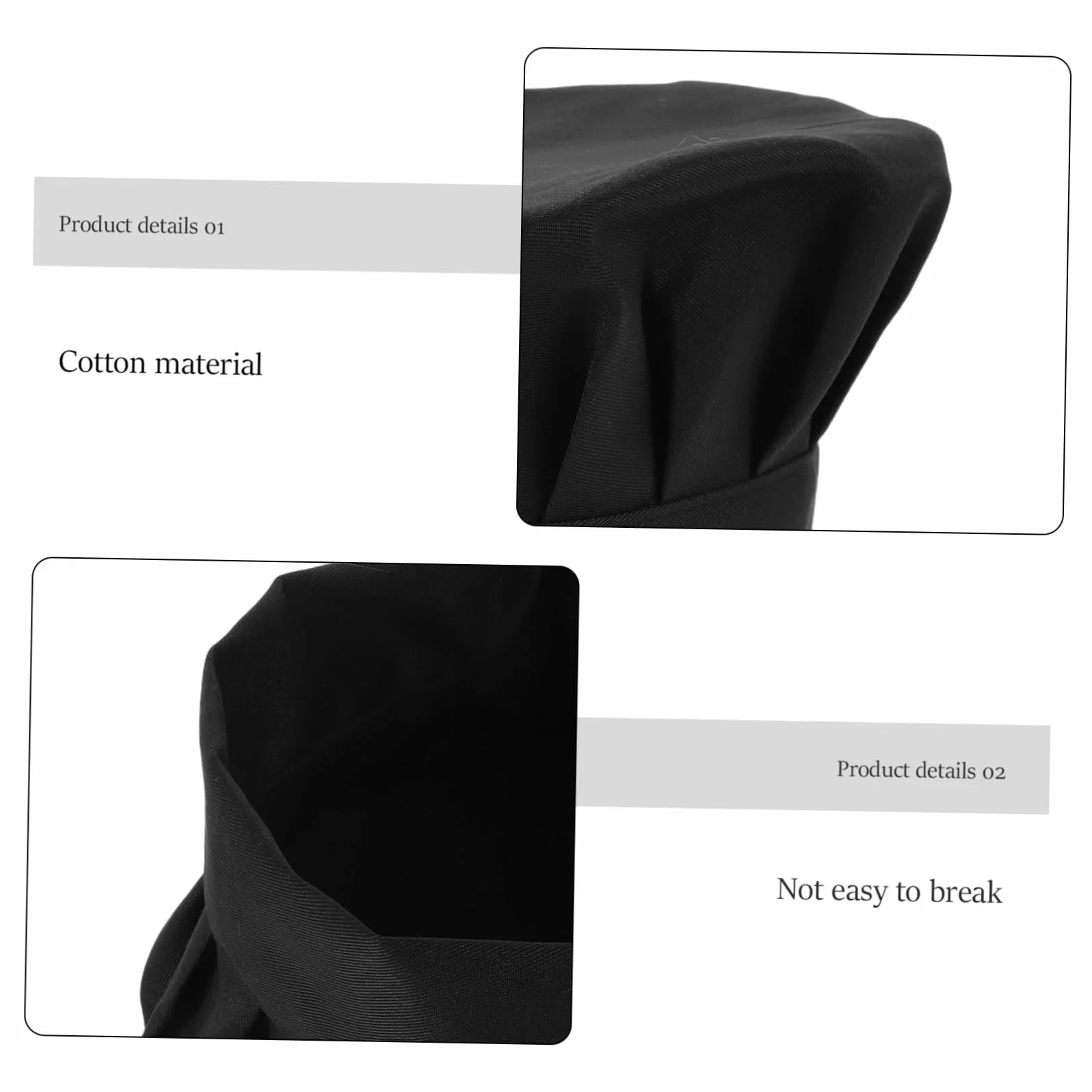 COLLBATH 2pcs Chef Hat Cook Cape Unisex Chef Hats Kitchen Kotelowa Czapka Oddychana Czaszki Czapki Czapki Kuchenne Czapki Cateringowe Dla Mężczyzn Kobiety Czarne