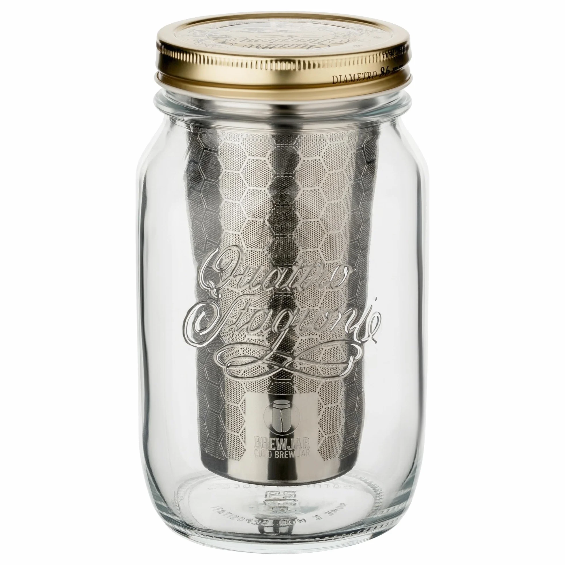 BREWJAR Cold Brew Coffee Jar 1L, Profesjonalny Ekspres Do Kawy Parzonej Na Zimno, Filtr Stal Nierdzewny