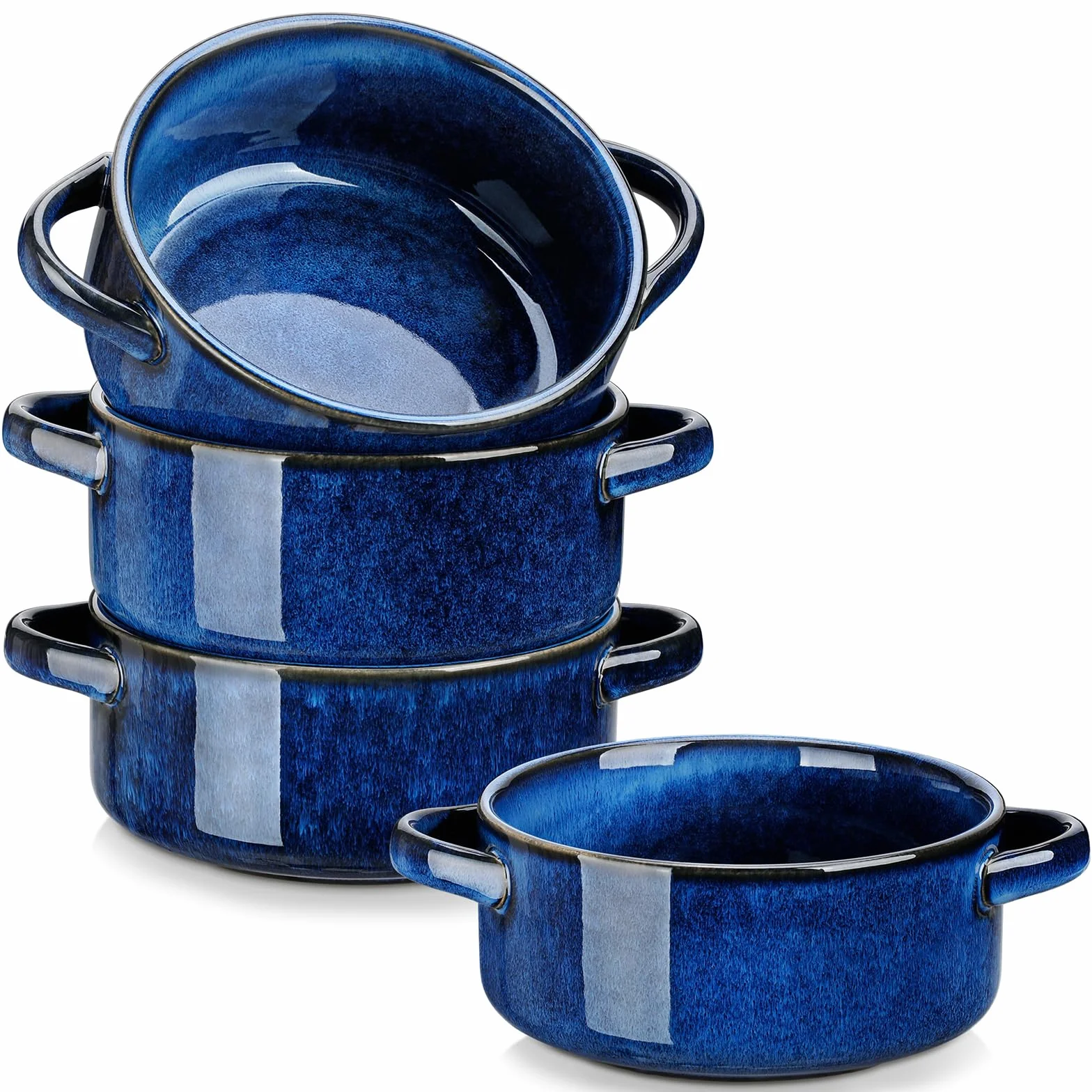 vancasso Zestaw 4 szt. ceramicznych misek do zupy 850 ml z uchwytami
