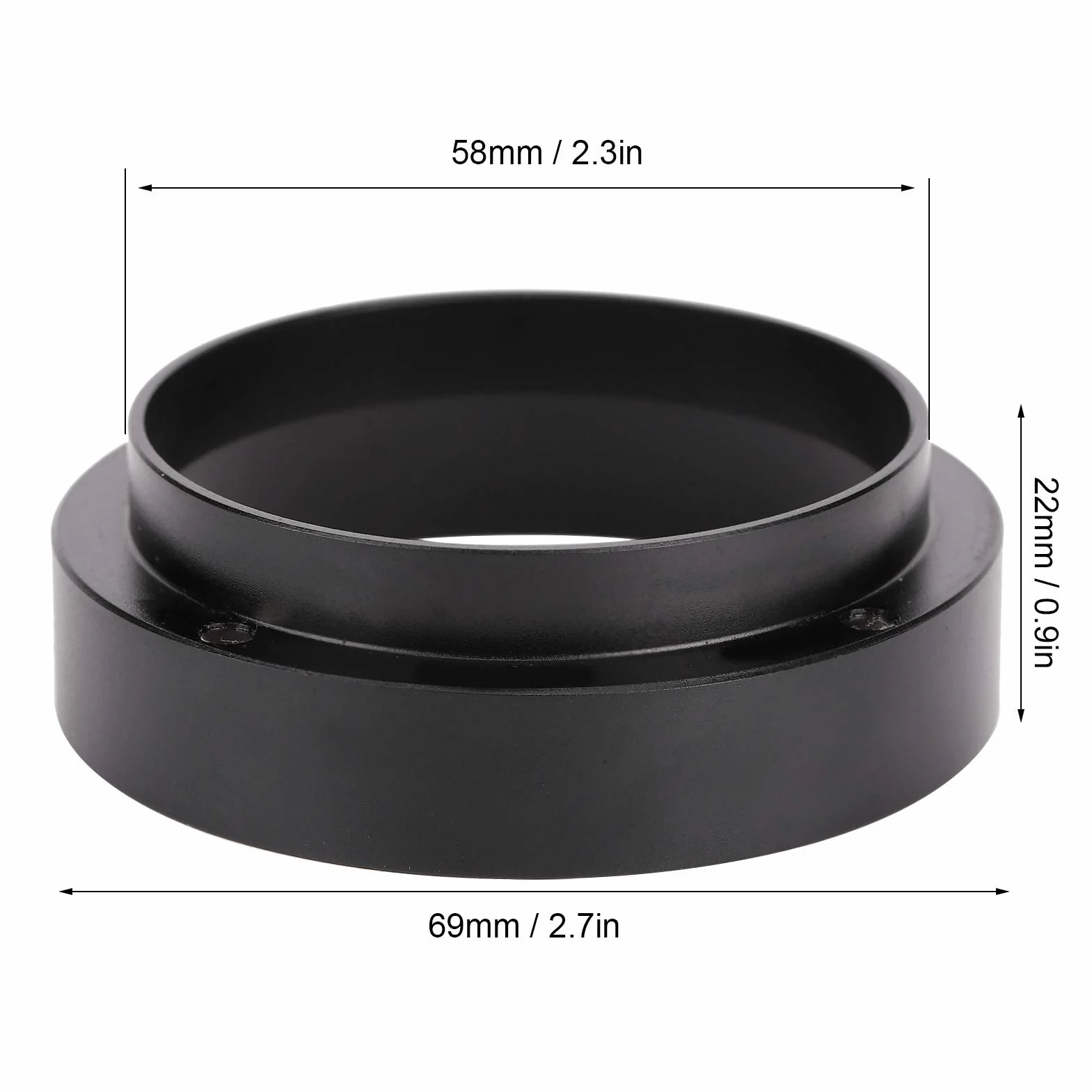 Aluminiowe pierścienie dozujące do kawy 58 mm, lejek magnetyczny, akcesoria do ekspresu, czarne