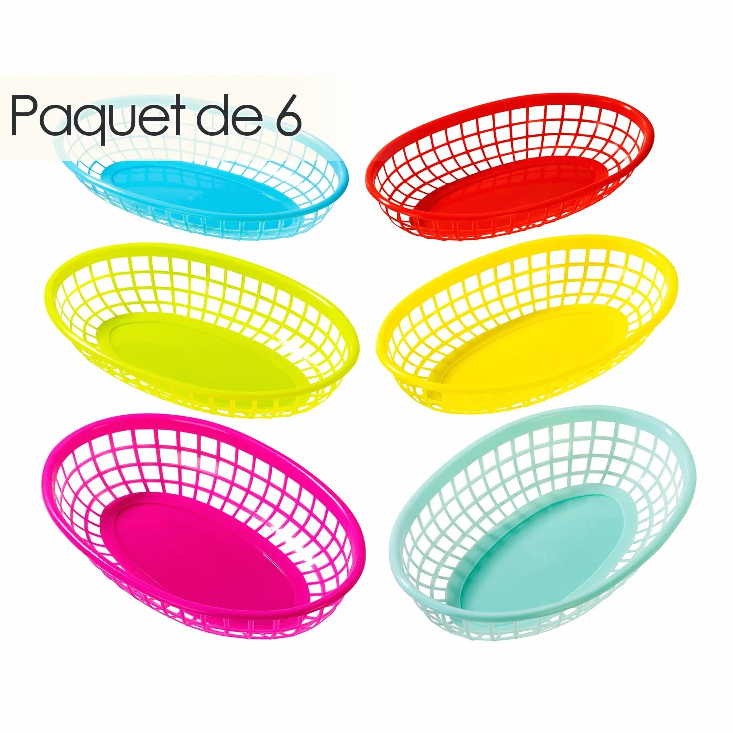 Talking Tables 6-pak plastikowych koszy na żywność wielokrotnego użytku