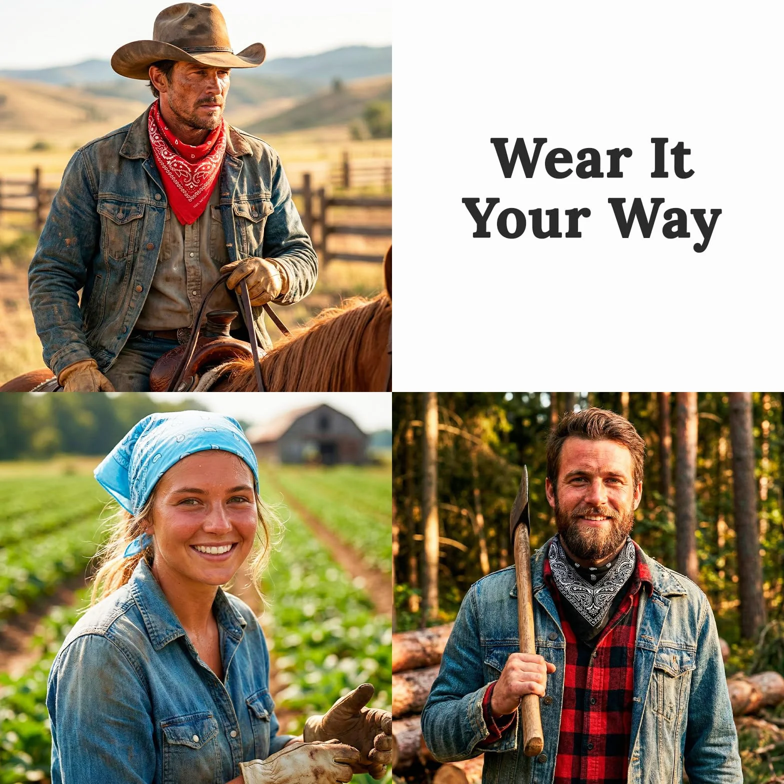Bandana KP – 100% bawełna i włókna naturalne – miękka, trwała i nadająca się do prania w pralce – dla mężczyzn i kobiet