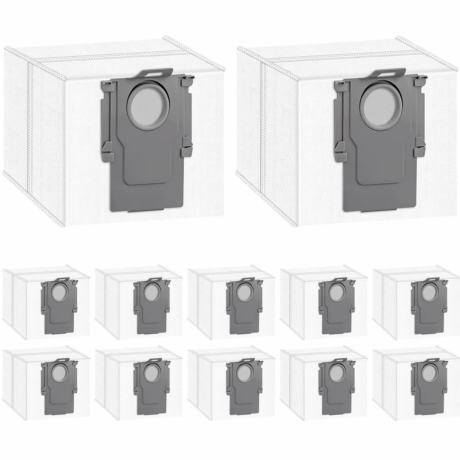 12 worków na kurz 3L kompatybilny z Roborock Q5+/Q5 Pro+/Q5 Max+/Q7+/Q7 Max+/Q7 L5+/Q8 Max+/S8+/S7 Max Ultra/Q10 S5+/T8/G10S Pro, worki zamienne o dużej pojemności do stacji ssącej