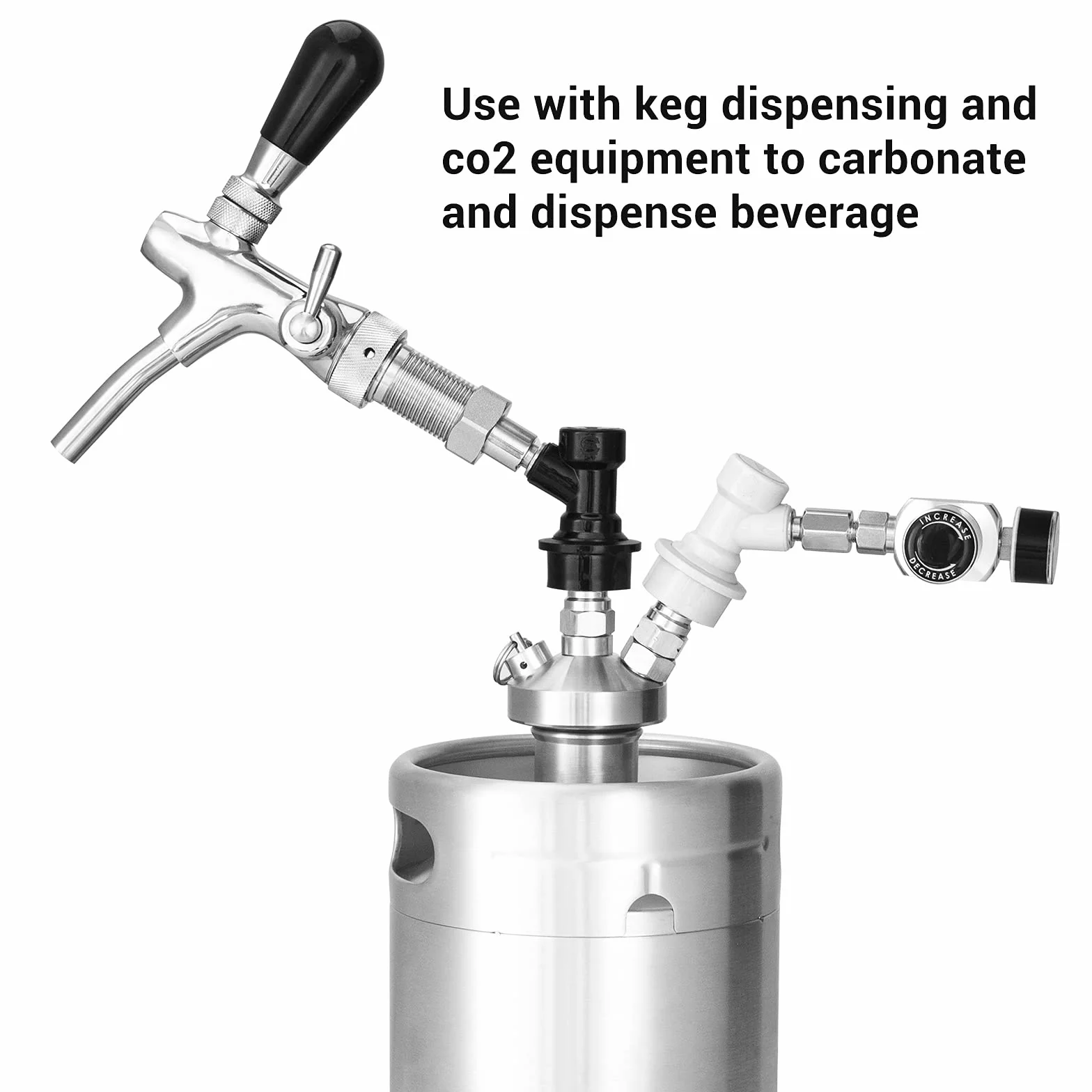 TMCRAFT Mini dozownik do keg, stal nierdzewna, obie kulki Lock Speer, przyłącze do piwa z wężem do piwa 130 cm dla growlera