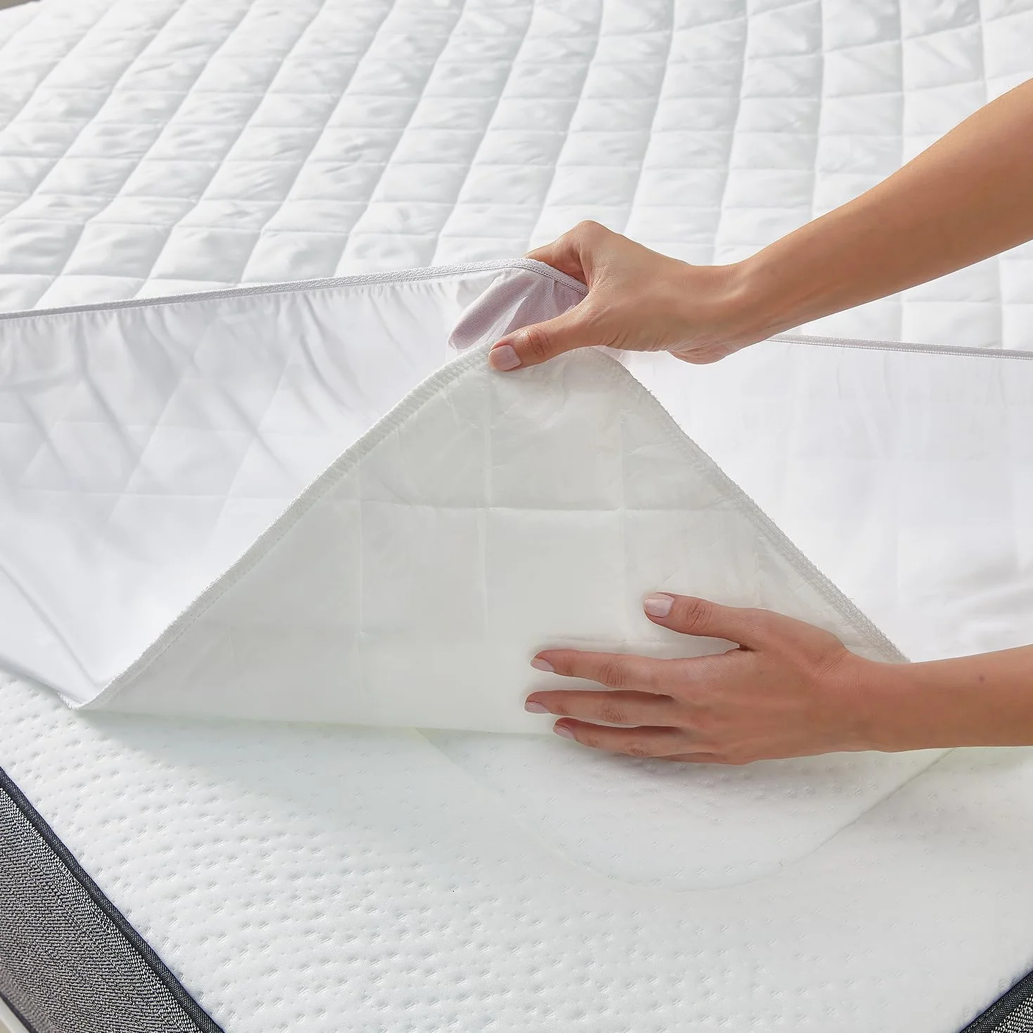 Pikolin Pikowany ochraniacz na materac z włókna, wodoodporny, przeciw roztoczom, biały Cama 140-140 x 190/200 cm, biały