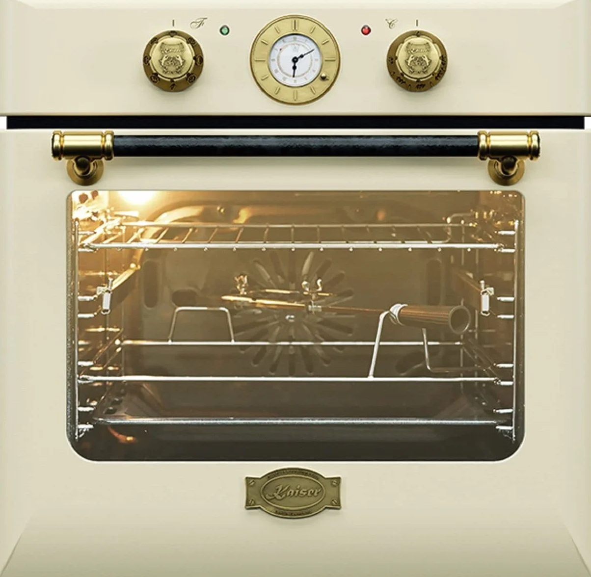 Kaiser Sprzęt kuchenny, piekarnik do zabudowy "EH 6432 ElfBE", Retro piekarnik elektryczny do zabudowy, wolnostojący, 68 l, wrzeciono, 10 funkcji, funkcja pizzy