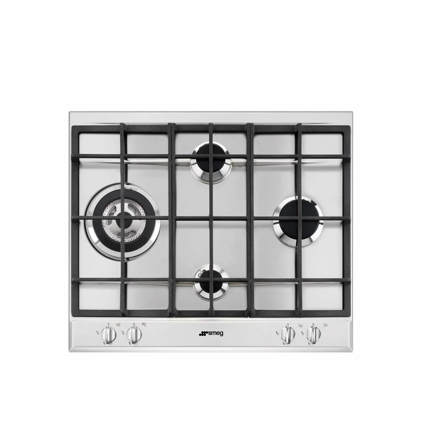 SMEG P261XGH płyta gazowa, kolor stali nierdzewnej/czarny