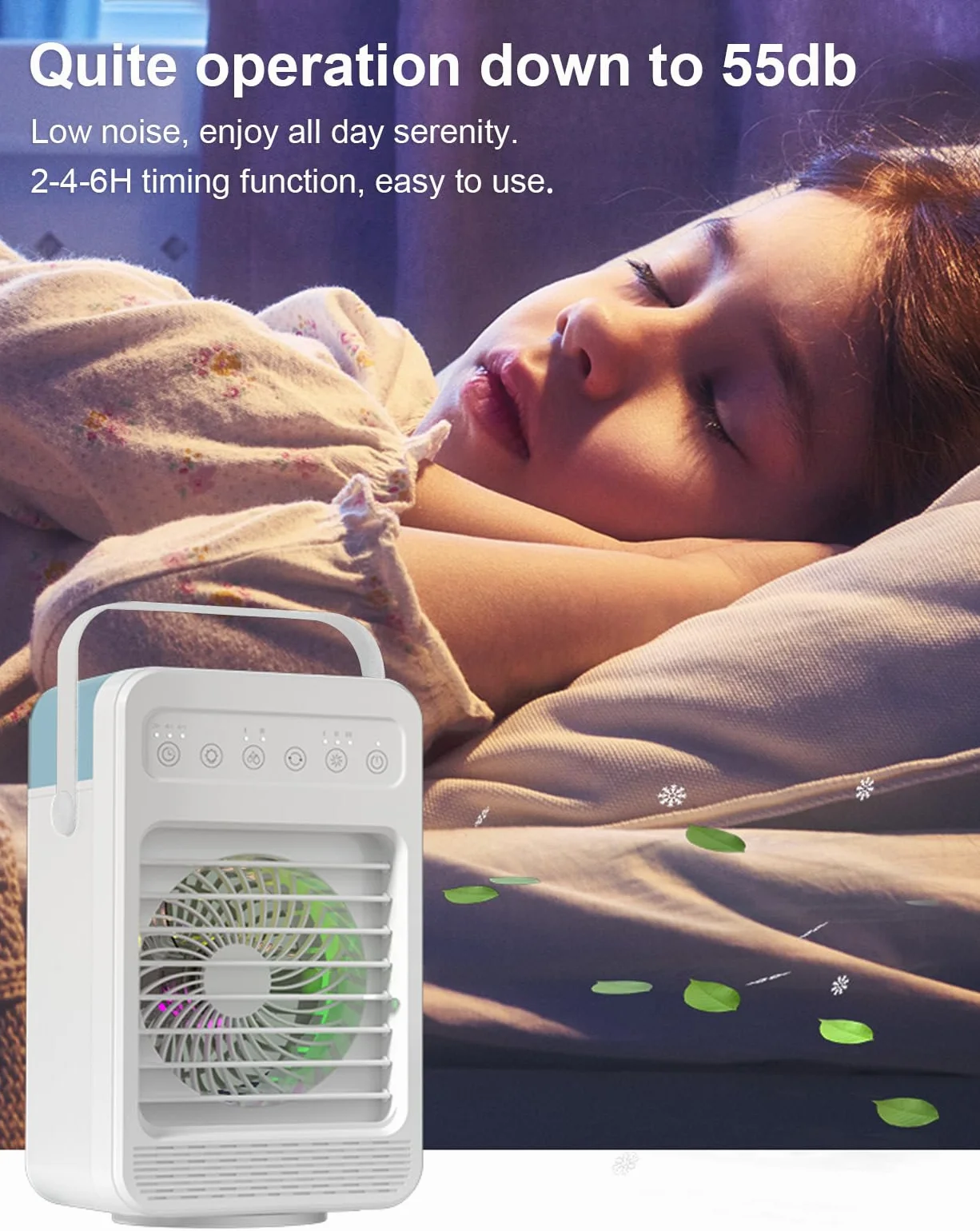 Osobisty klimatyzator 4 w 1 wentylator oscylacyjny nawilżacz 600 ml przenośny mini chłodzący