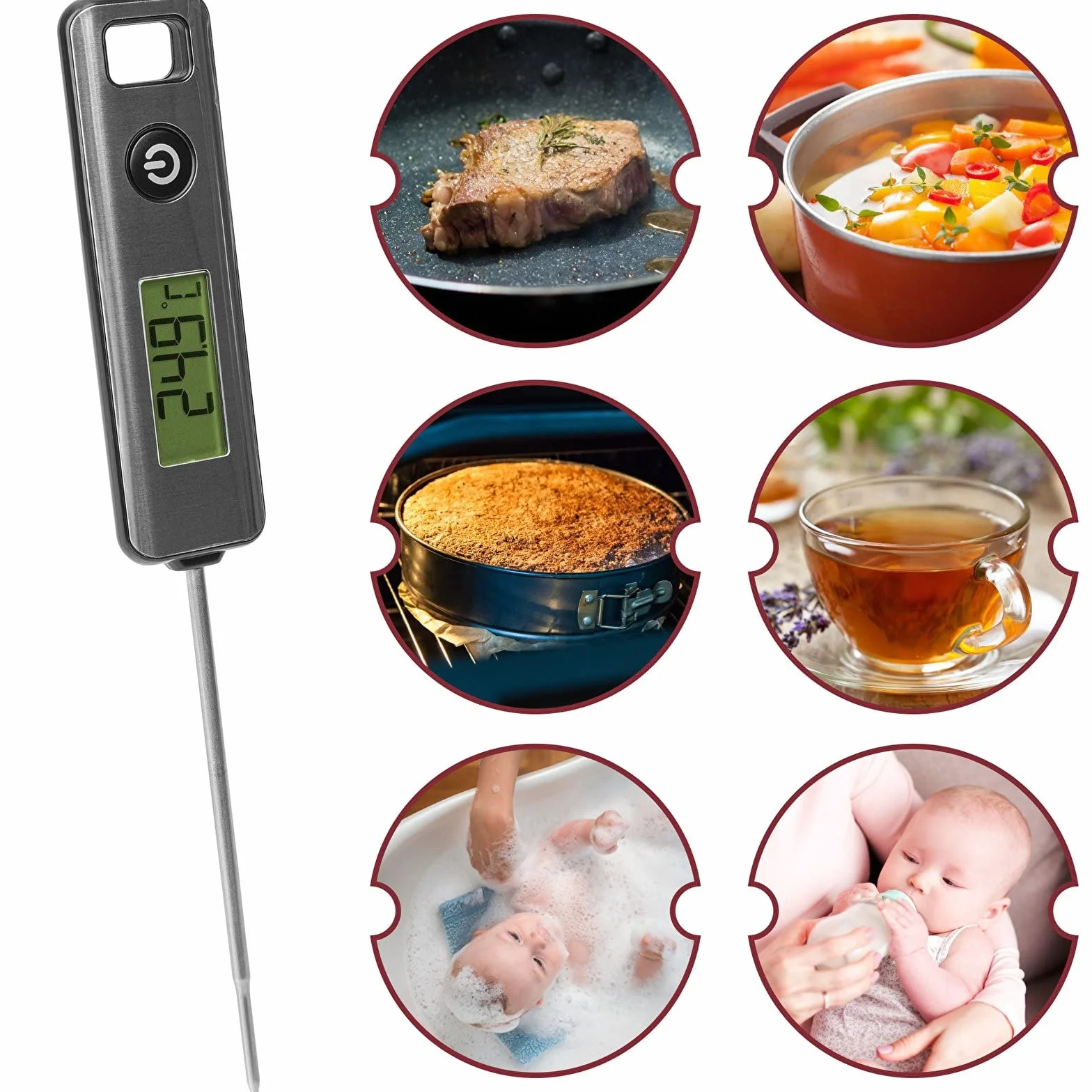 Browin 185109 Termometr kulinarny elektroniczny LCD sonda -50°C do +200°C