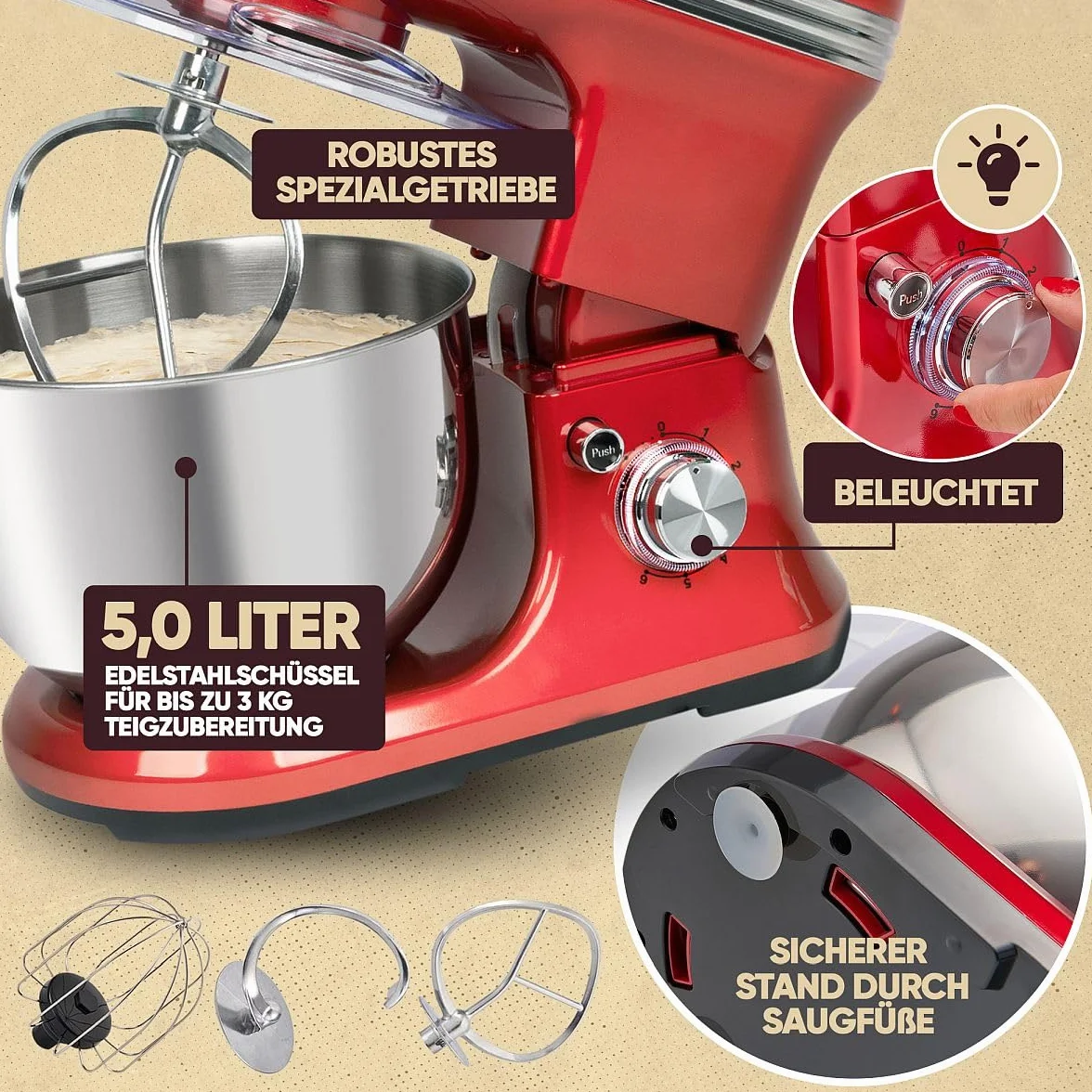 ProfiCook PC KM 1197 Robot Kuchenny 1200 W 5 l