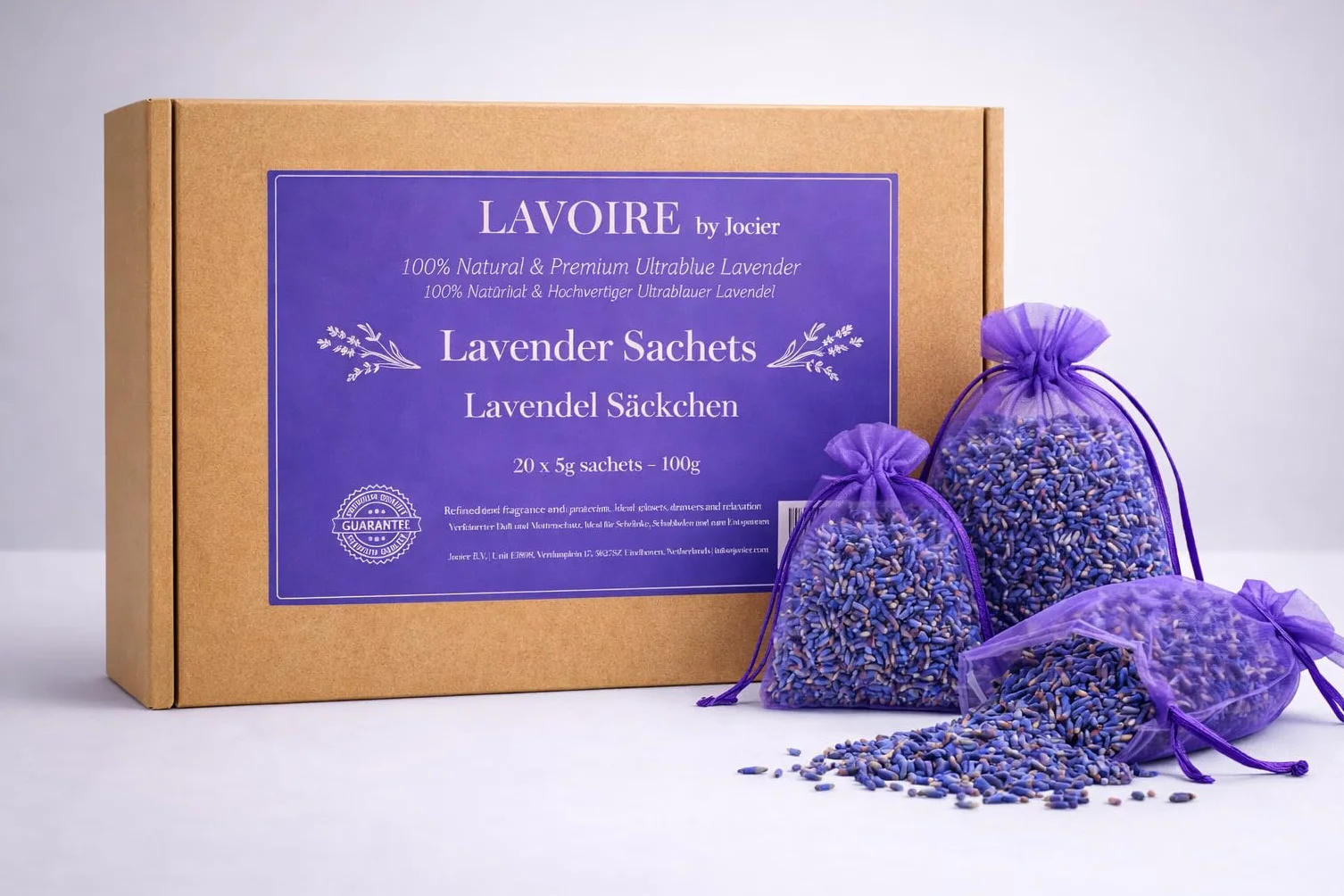 Lavoire 16 x 6 g lawendowe torebki zapachowe – kulki na mole – naturalne zwalczanie moli – ochrona przed molami – pułapka na mole – długotrwały zapach, trwały i uspokajający – 100% suszona lawenda