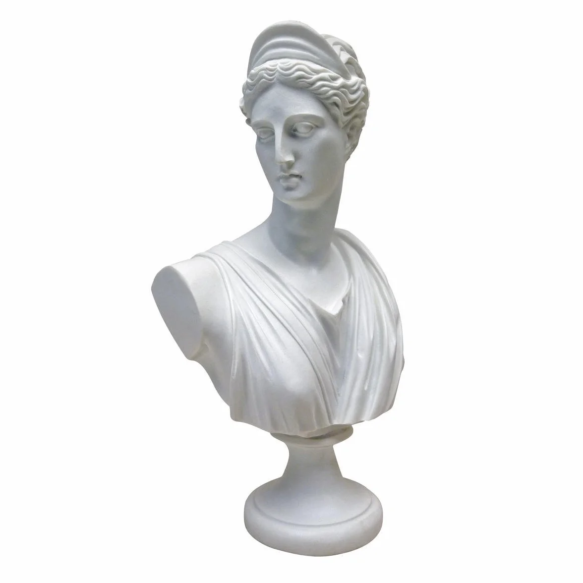 Design Toscano PD72519 Diana of Versailles klejona marmurowa żywica rzeźbiarski biust - biały