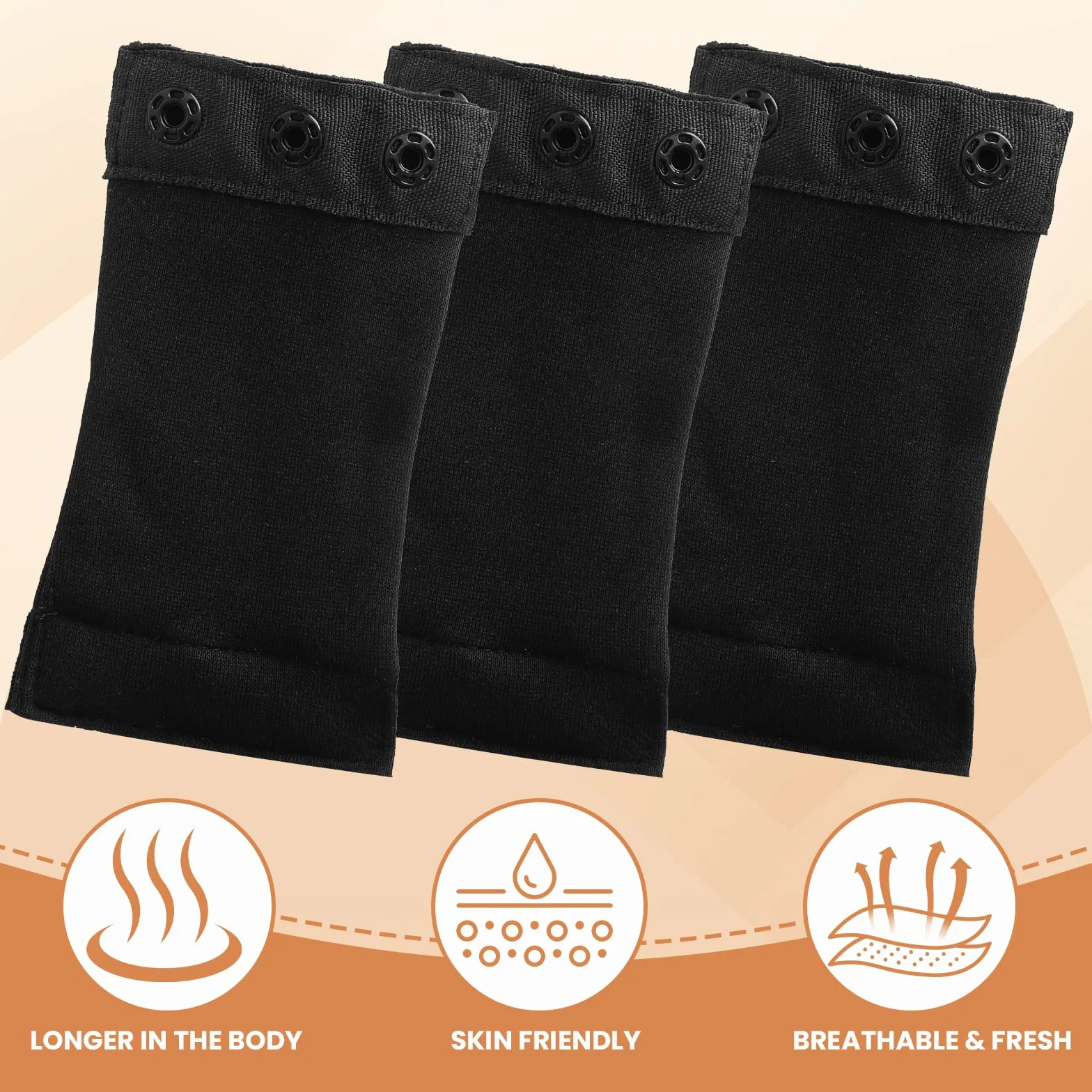 4szt. Przedłużacz do body damskiego z 3 plastikowymi zatrzaskami, regulowany, do body redukcyjnych kobiet i modelujących sylwetki, kompatybilny z shapewear, czarne body i body damskie z długim