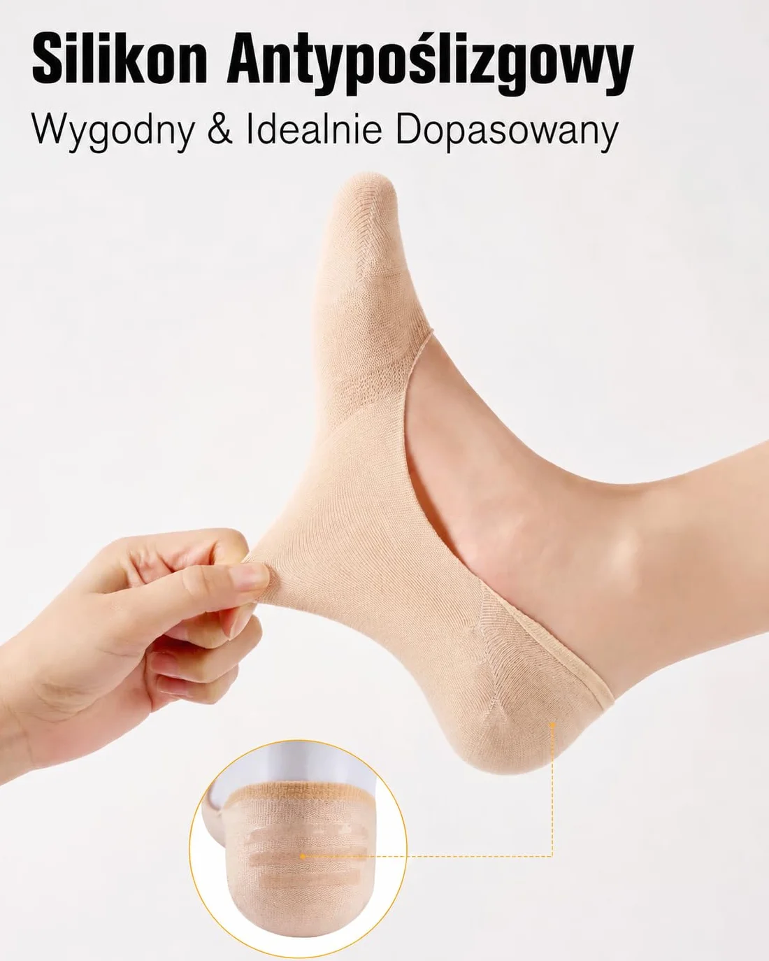 Skarpetki Damskie Niewidoczne 8 Par Stopki Damskie z Bambusa i Bawełny Krótkie Oddychające i Antypoślizgowe do Balerin Mokasynów i Sneakersów Rozmiar 35-42