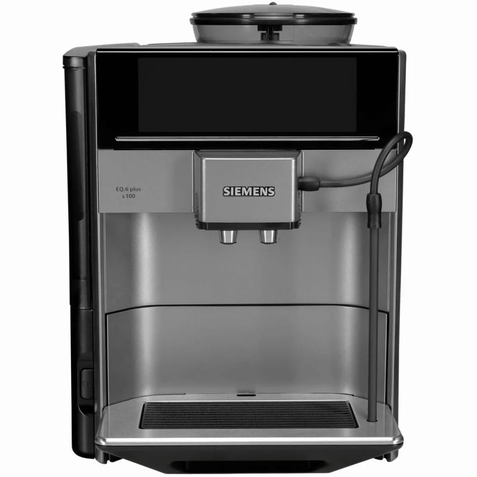Siemens TE651209RW EQ.6 plus s 100 Automatyczny Ekspres Do Kawy, Plastik, 1500 W, 1.7 L, Czarno/Srebrny