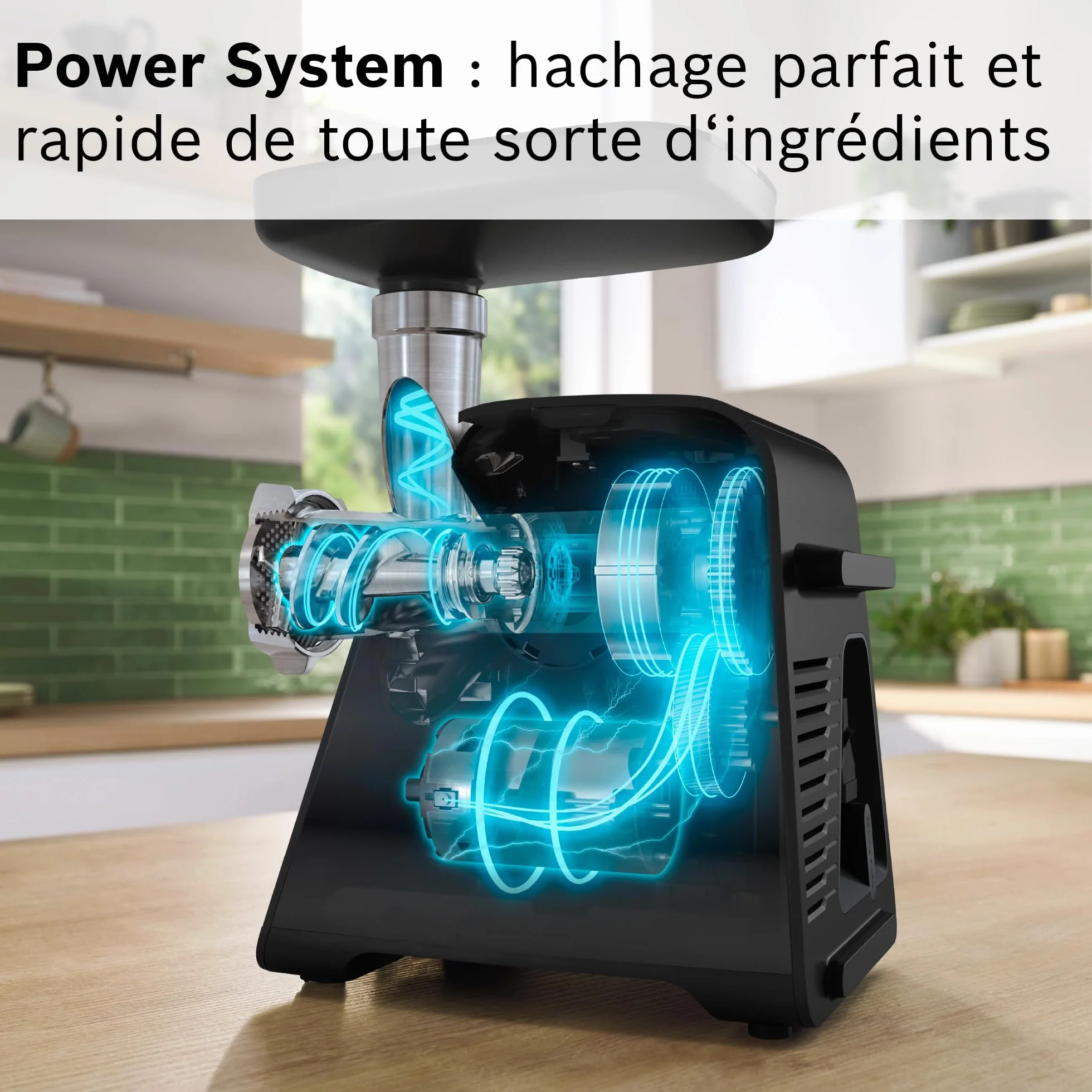 Bosch maszynka do mięsa seria 6 MFWS682B, 3,5 kg/min, wyciskarka do cytrusów, tarka, ubijak do kiełbasy, 2 tarcze perforowane (3 i 8 mm), silnika 10 J, przekładnia planetarna, czarna