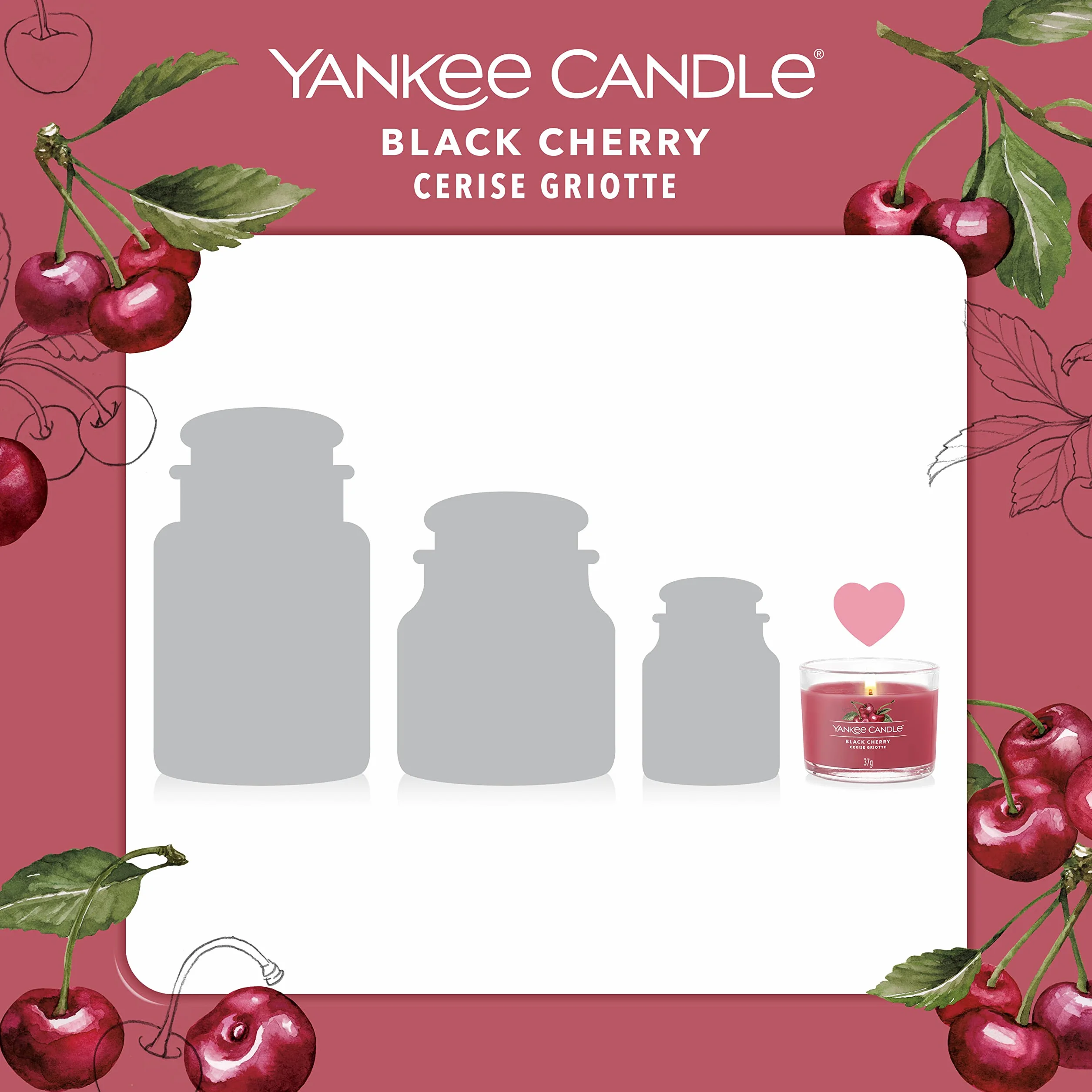 Yankee Candle Świece zapachowe zestaw upominkowy czarna wiśnia wosk sojowy 3 sztuki