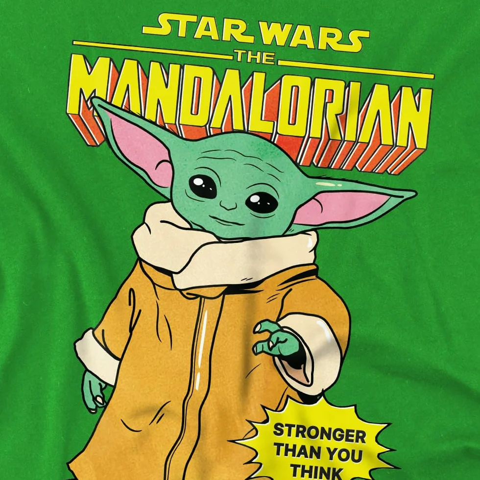 Star Wars Strong Grogu koszulka dziecięca unisex, zielona (Kelly Green), 7-8 lat, Kelly Green, 7-8 lat