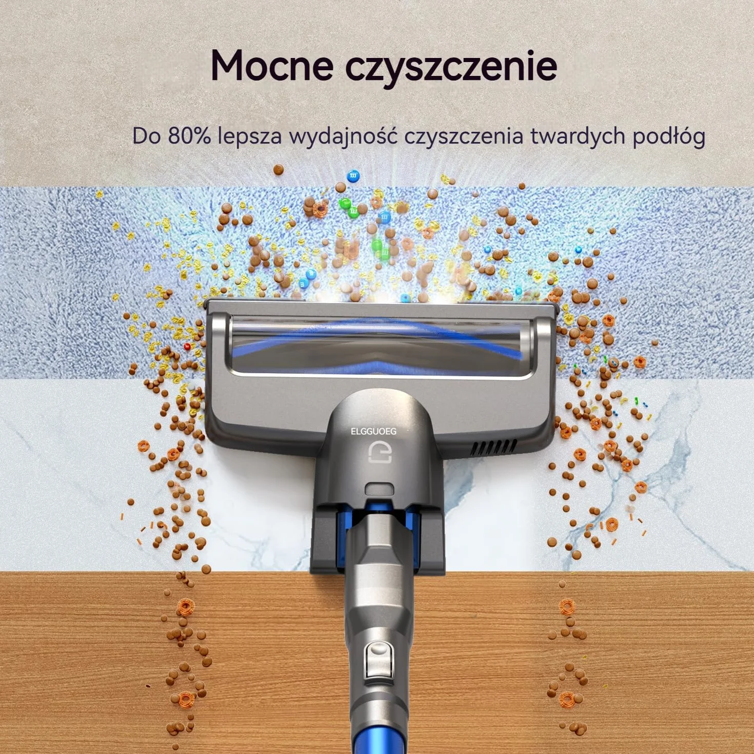 Greenote Bezprzewodowy Odkurzacz 23000Pa 6w1 Pionowy z LED 35min 1.5kg