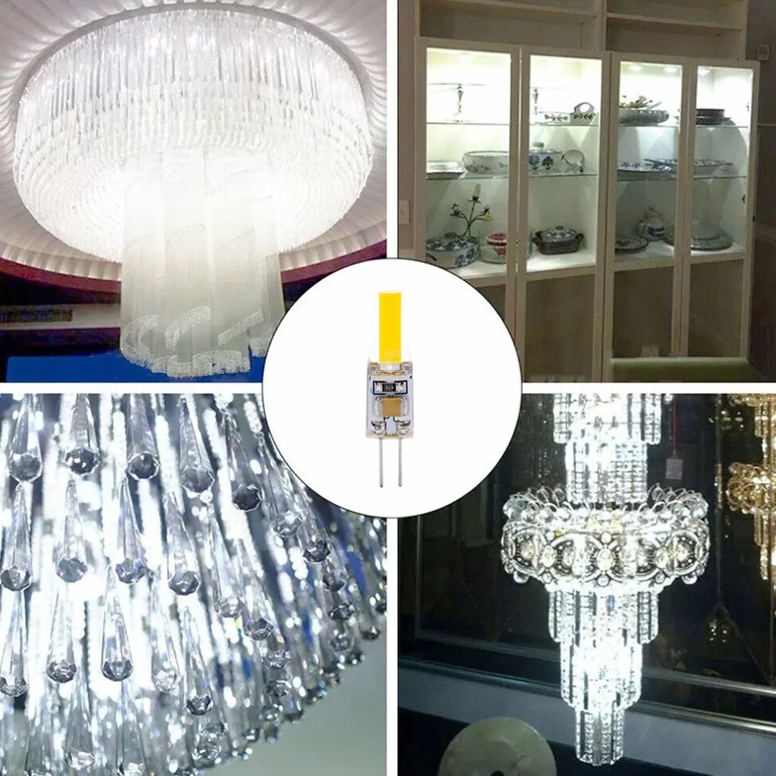 LED G4 5W 9W Żarówka AC/DC 12V 220V COB Reflektor Zimna Biel 10 Sztuk