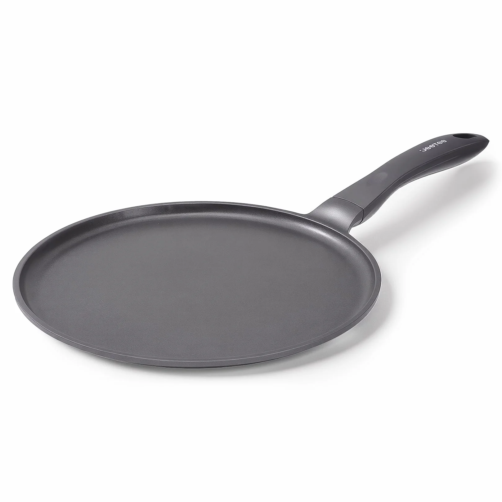 JEETEE Patelnia do naleśników 24 cm, tytanowa patelnia do naleśników, zdrowa, nietoksyczna, płaska patelnia do dosa i tortilli, dla wszystkich rodzajów kuchenek, w tym indukcyjnych, bez PTFE i PFOA