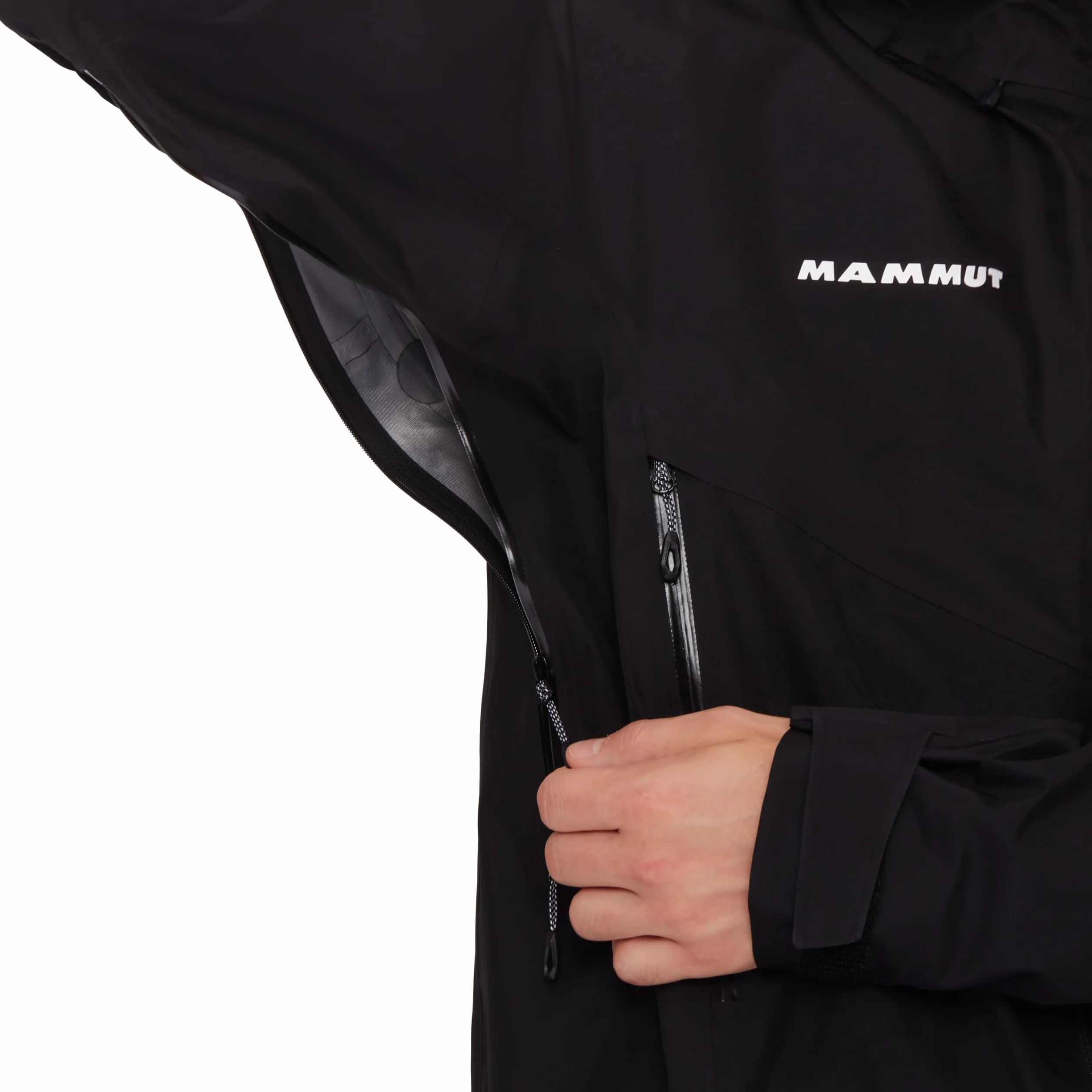 Mammut Crater IV HS Hooded Jacket Men – Męska Kurtka Wodoodporna z Kapturem | Oddychająca i Lekka | Czarna, Rozmiar L