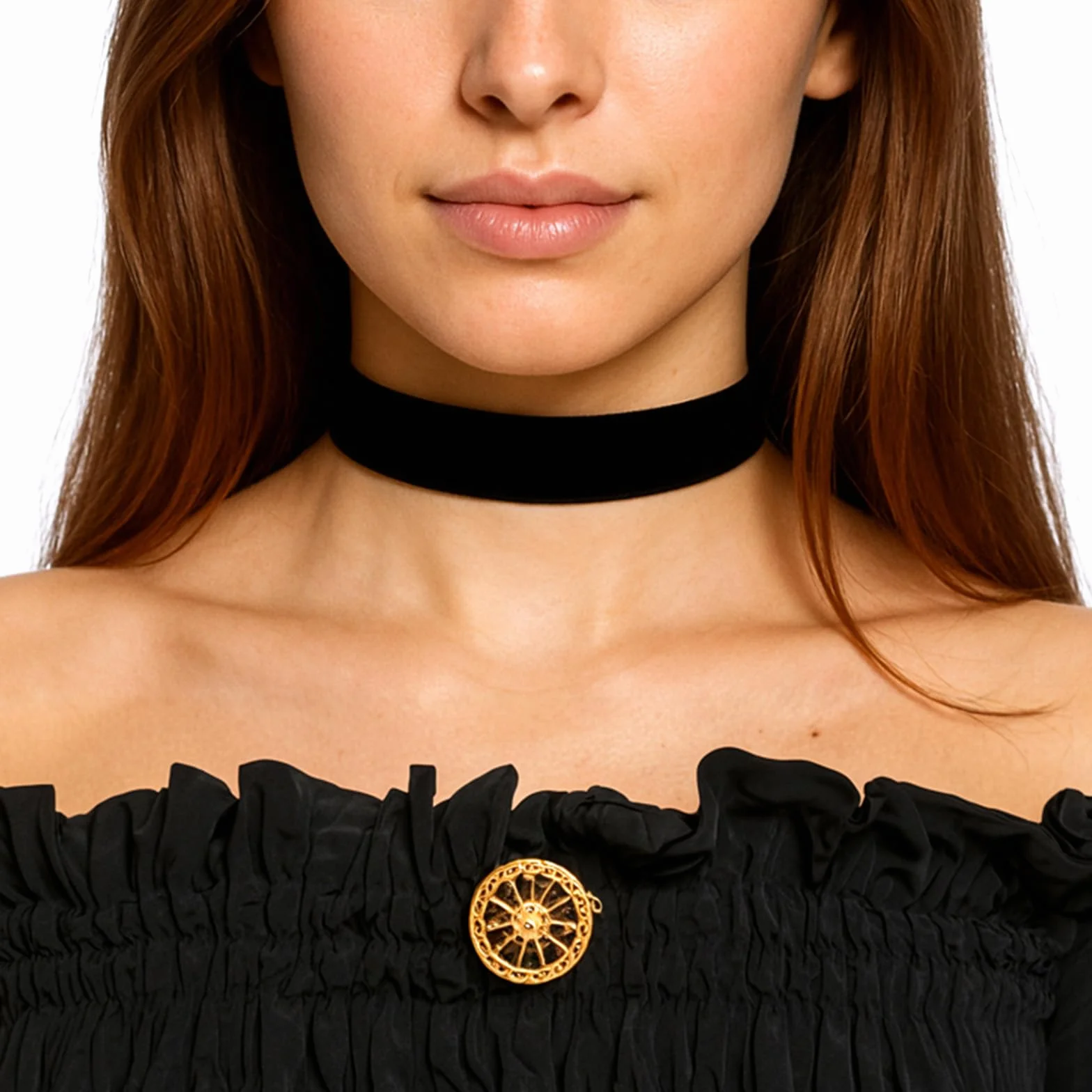 Gjinxi Zestaw czarnych naszyjników typu choker, gotycki czarny aksamitny naszyjnik typu choker, dla kobiet, prezenty urodzinowe, biżuteria na Halloween, cosplay, 2 szt