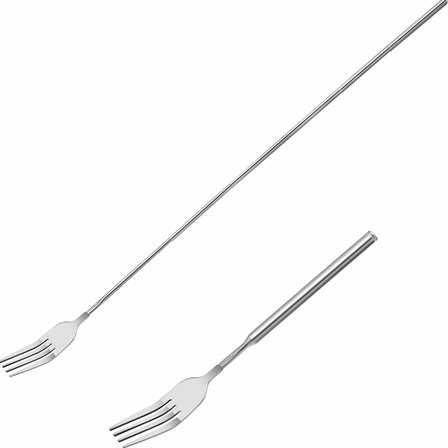 Wysuwany widelec teleskopowy ze stali nierdzewnej 60 cm do grilla i fondue