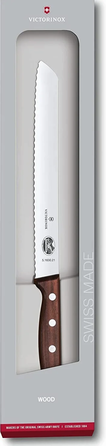 Victorinox Brotmesser 5.1630.21G Holzgriff Braun Extra scharfe Klinge Wellenschliff Made in Switzerland