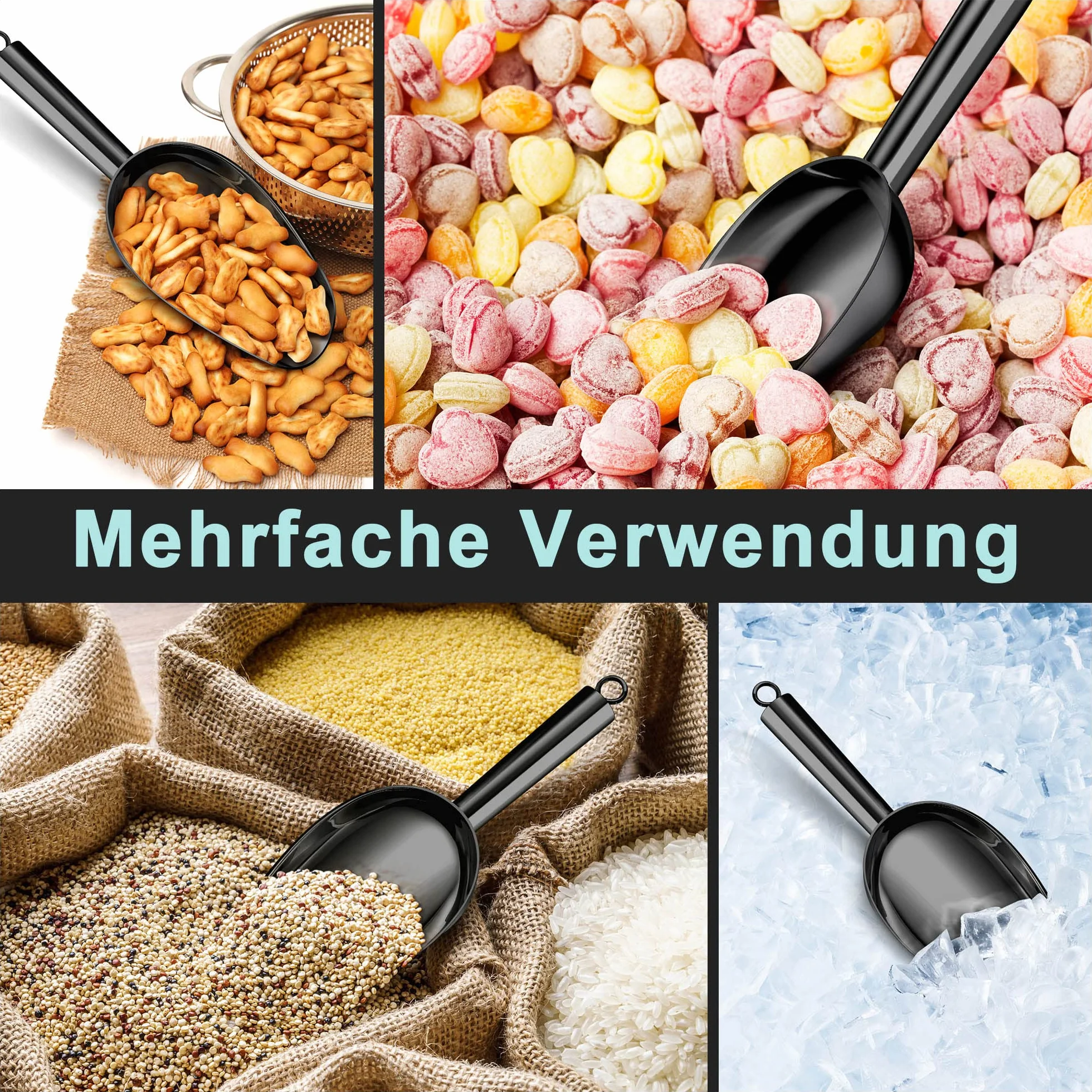 Herogo Ice Scoop Set of 2 (21 x 9 cm, czarny)