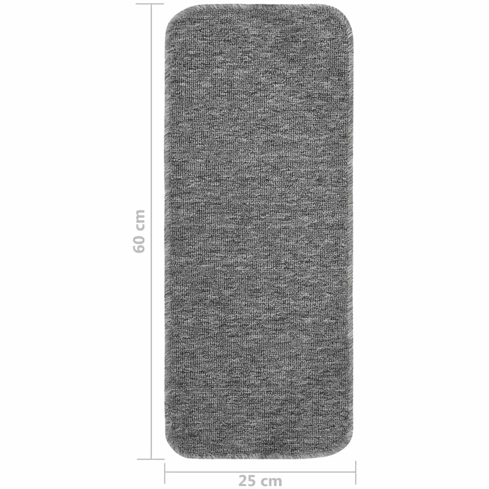 vidaXL Antypoślizgowe nakładki na schody 15 szt. 60x25 cm szare