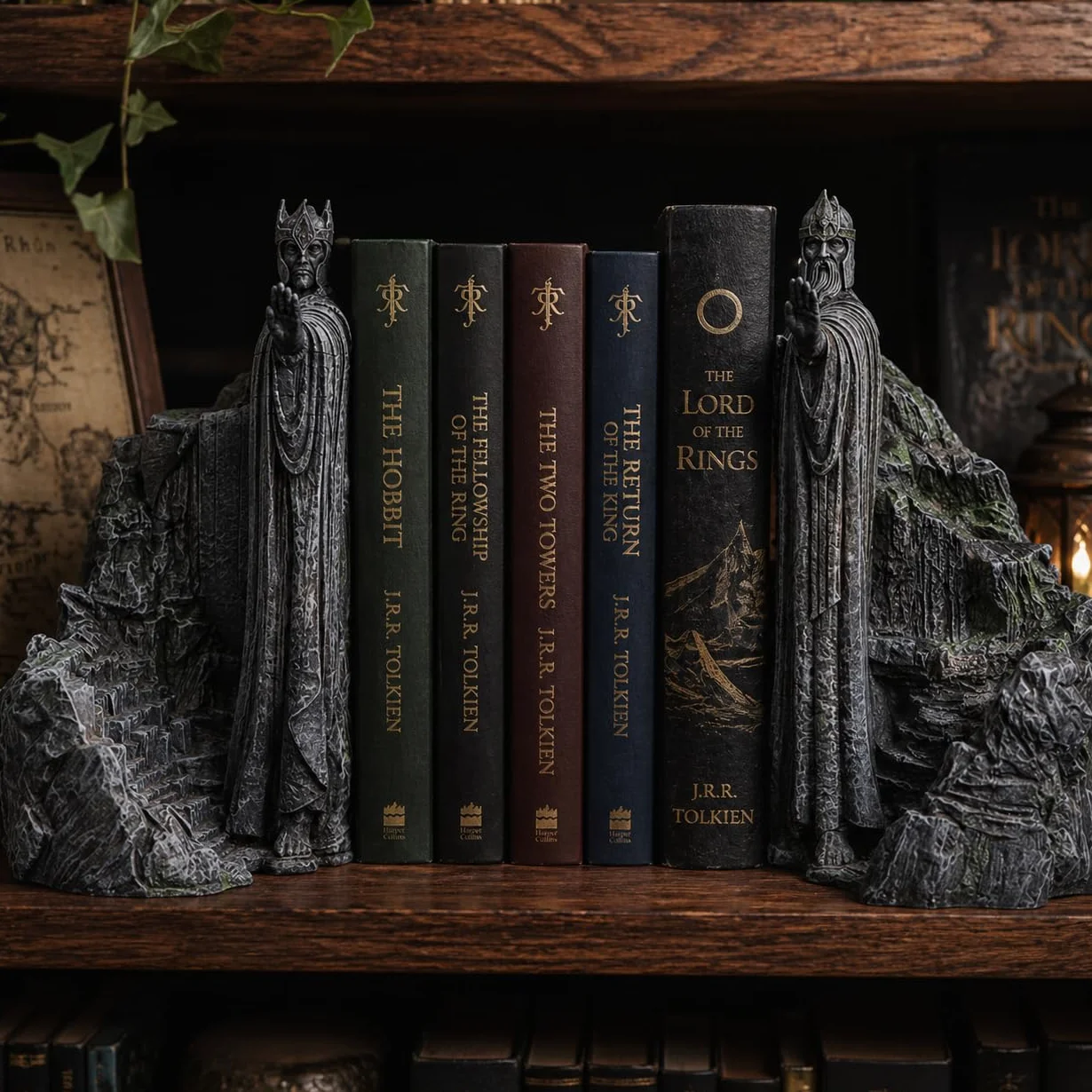 Nemesis Now Władca Pierścieni Gates of Argonath podpórki do książek 19 cm żywica szary
