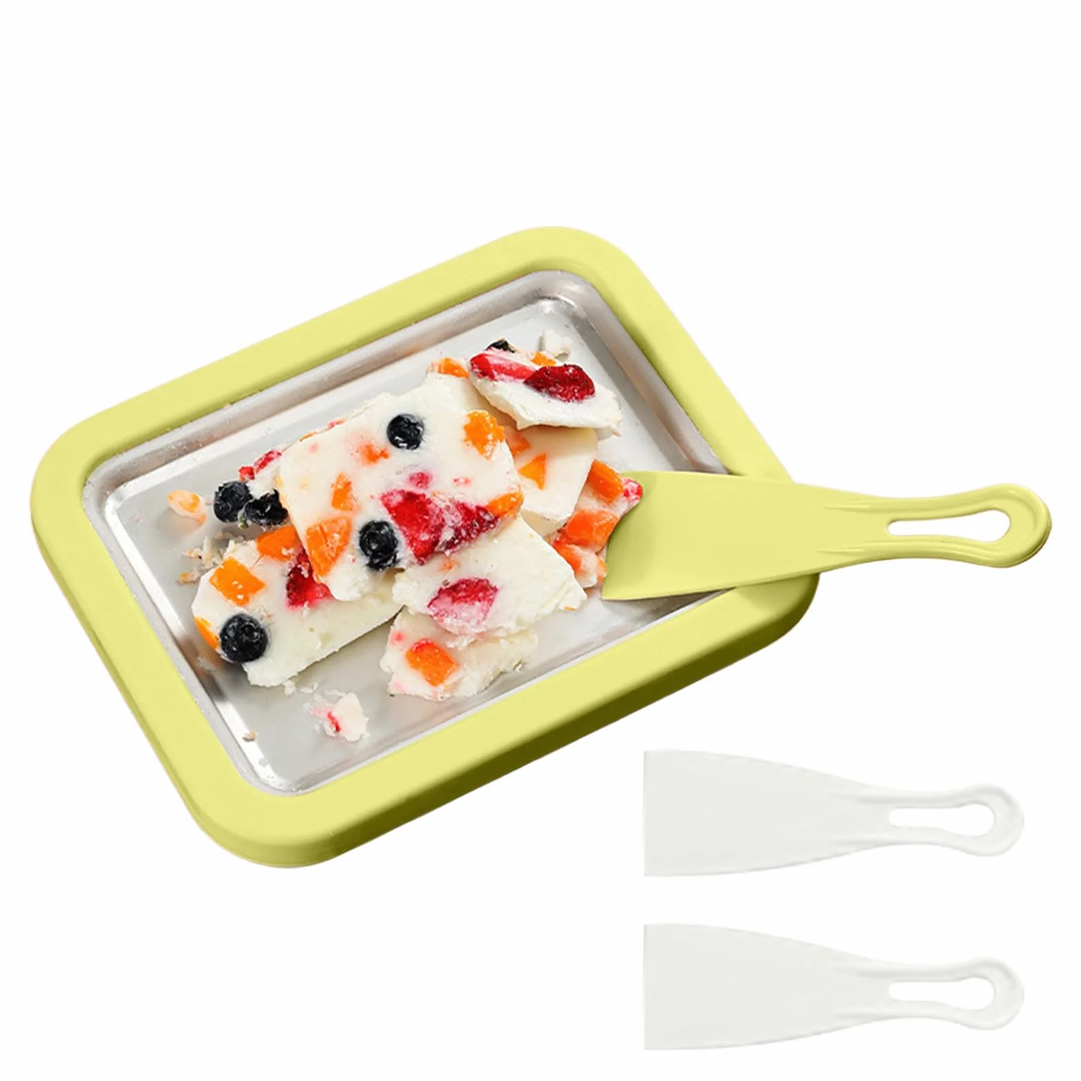 Roll Ice Cream Maker - Homemade Yogurt Rolls Tray with 2 Spatulas