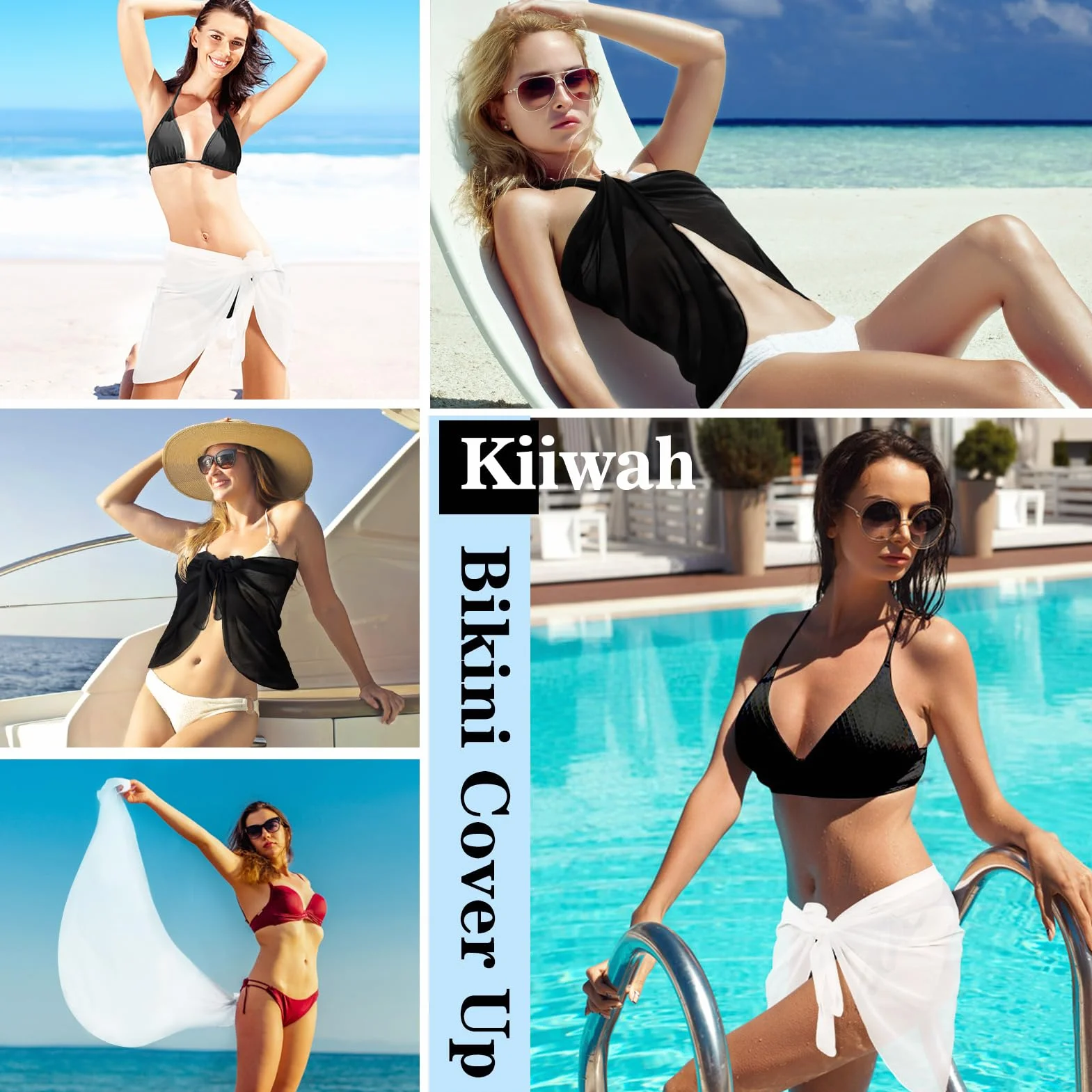 2-częściowy zestaw pareo dla kobiet, plaża, muślinowa owijka, sarong pareo okrycie na bikini, spódnice, półprzezroczyste stroje kąpielowe do strojów kąpielowych