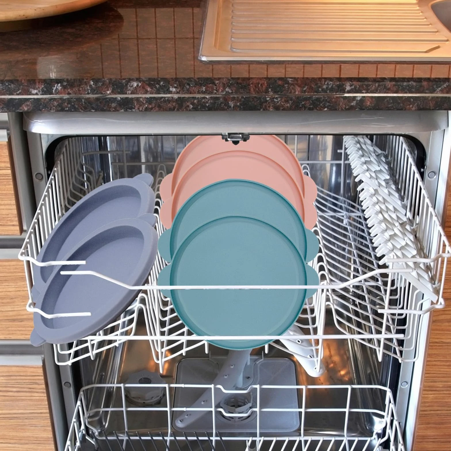 Silikonowe okrągłe formy do pieczenia 10 cm, 4 cale, nieprzywierające do Airfryer, zestaw 6 sztuk