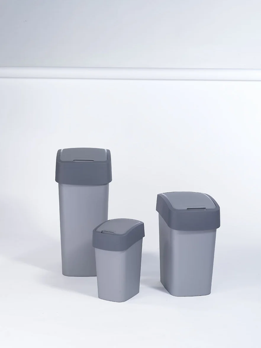Curver Flip Bin Kosz Na Śmieci 10 l Srebrny Ciemnoszary